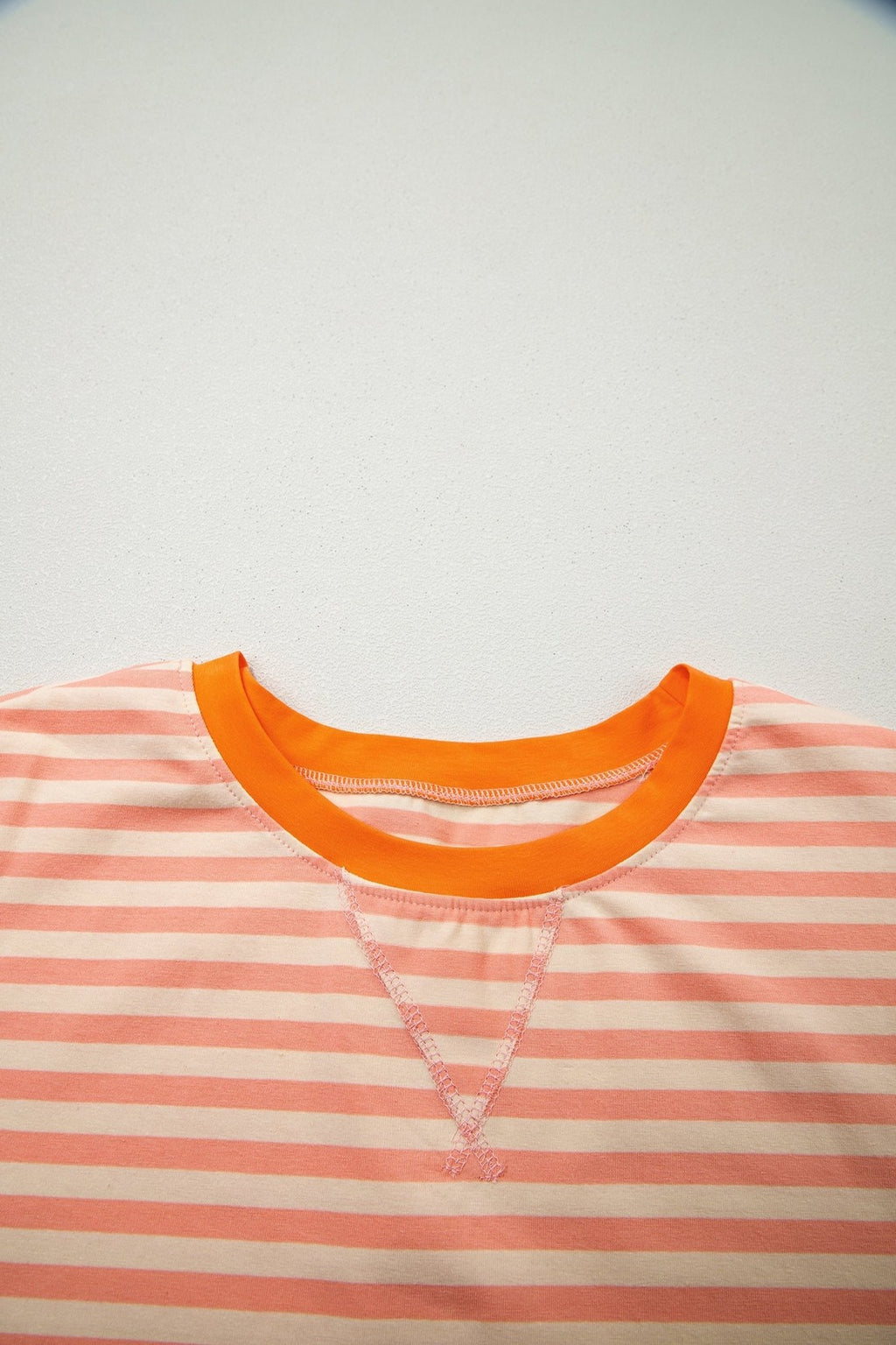 Plus Size Stripe T-Shirt & Drawstring Shorts Set - Rooted & Reckless Co.