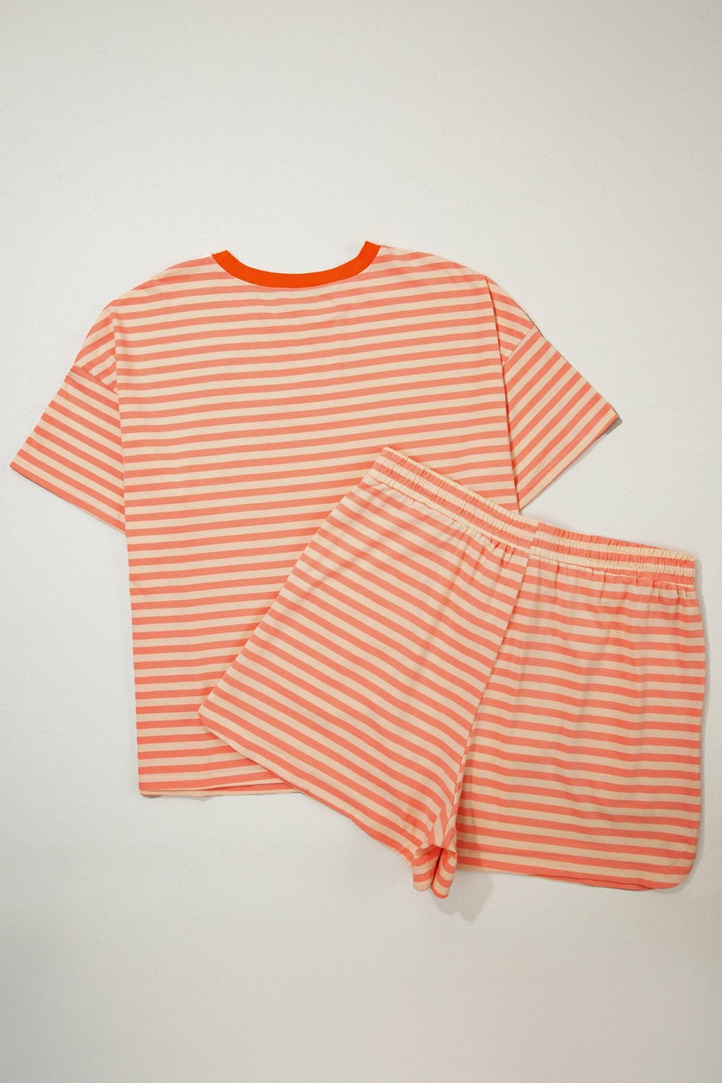 Plus Size Stripe T-Shirt & Drawstring Shorts Set - Rooted & Reckless Co.