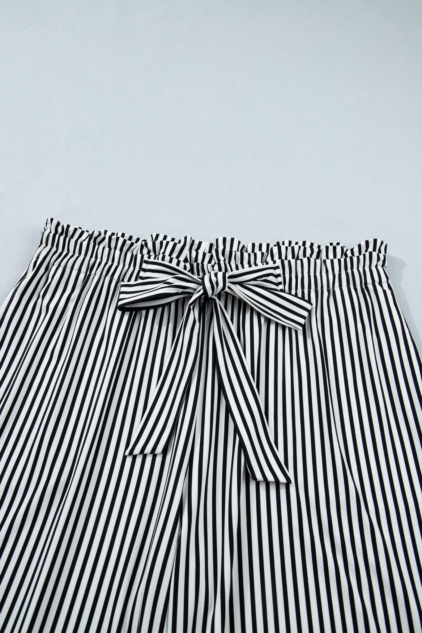 Plus Size Stripe Tie Waist Straight Pants - Rooted & Reckless Co.