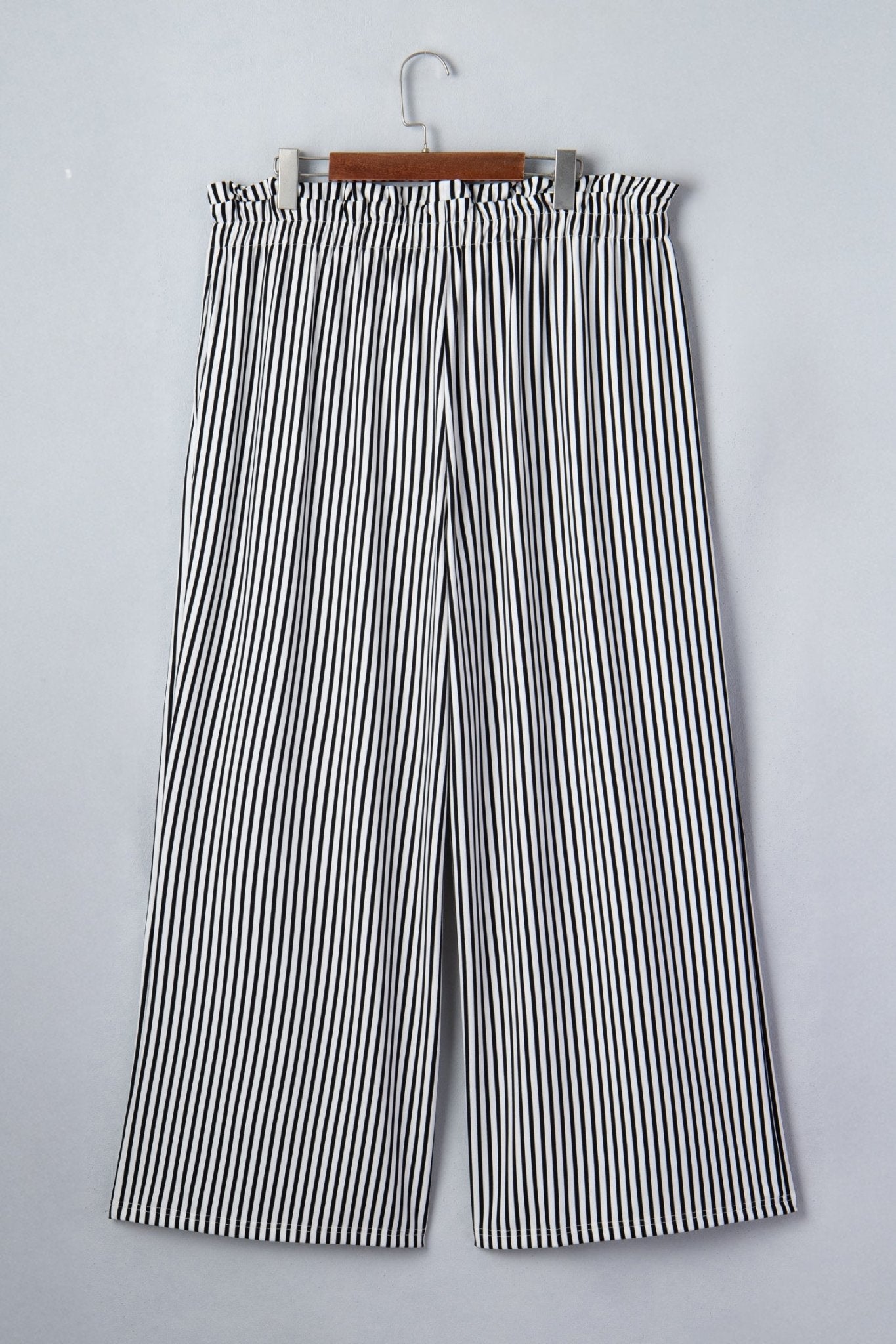 Plus Size Stripe Tie Waist Straight Pants - Rooted & Reckless Co.