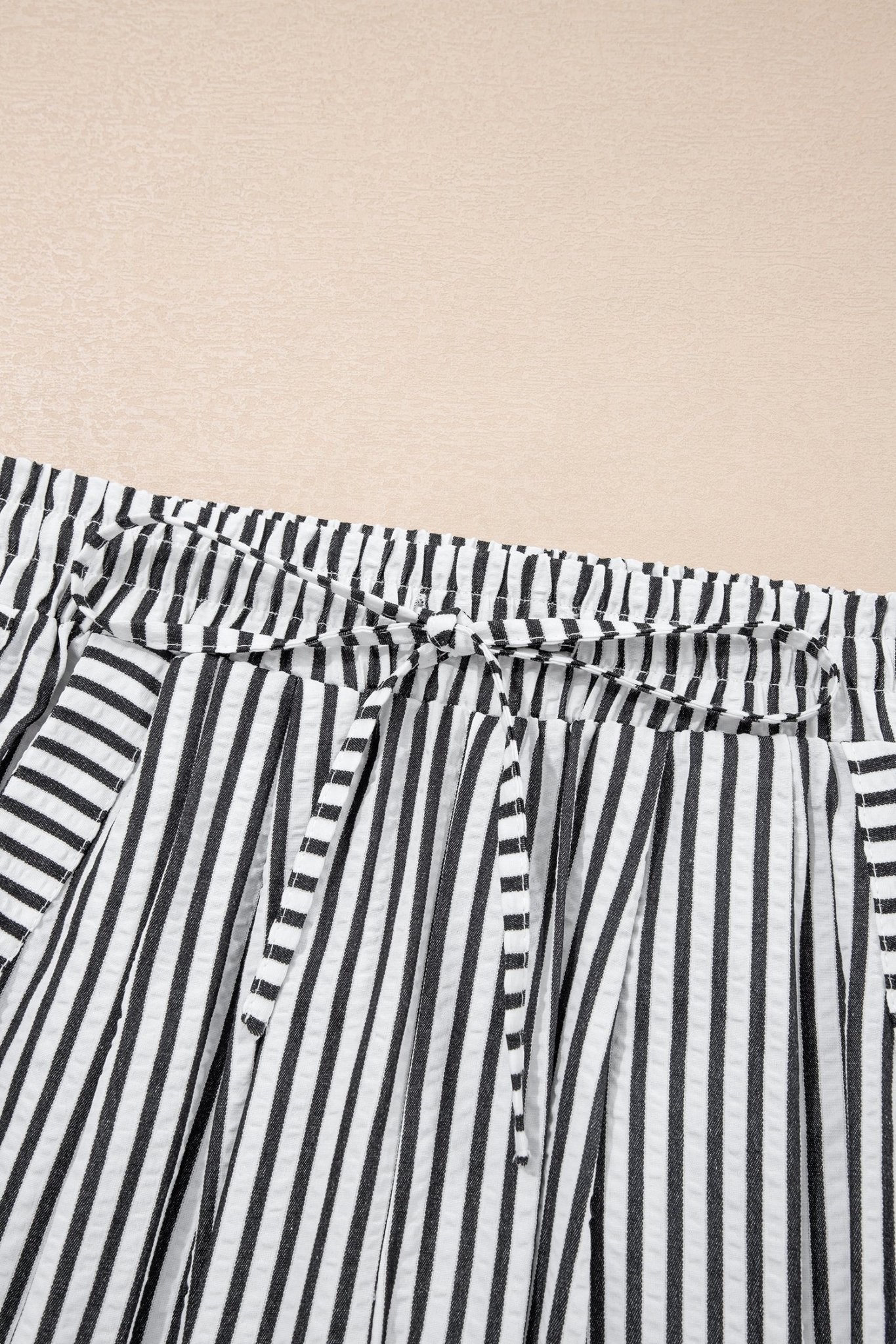 Plus Size Stripe Tie Waist Wide Leg Pants - Rooted & Reckless Co.