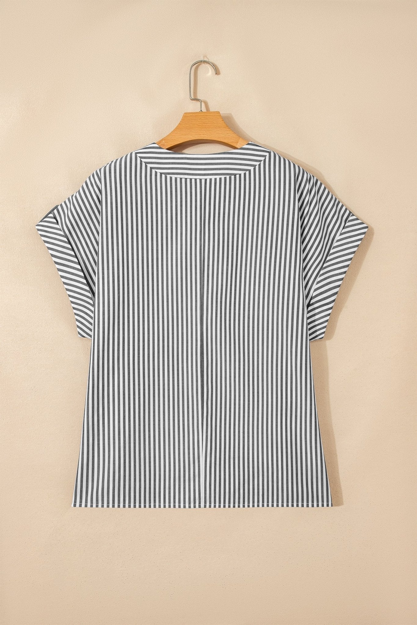 Plus Size Stripe V-Neck Dolman Sleeve Blouse - Rooted & Reckless Co.
