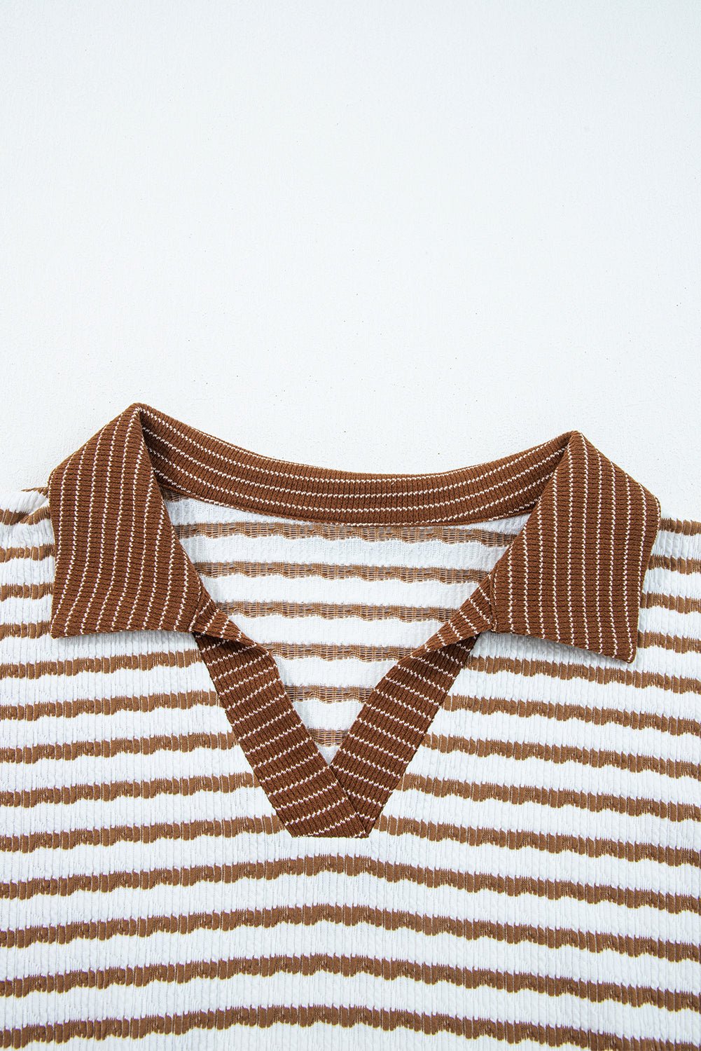Plus Size Stripe V-Neck Pullover and Drawstring Pants Set - Rooted & Reckless Co.