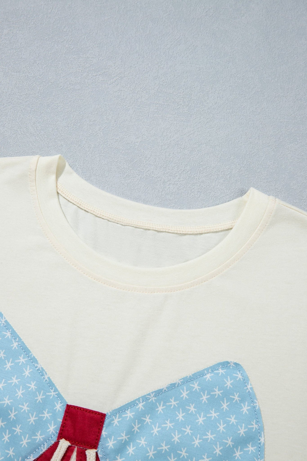 Plus Size USA Flag Bow Patch T-Shirt - Rooted & Reckless Co.