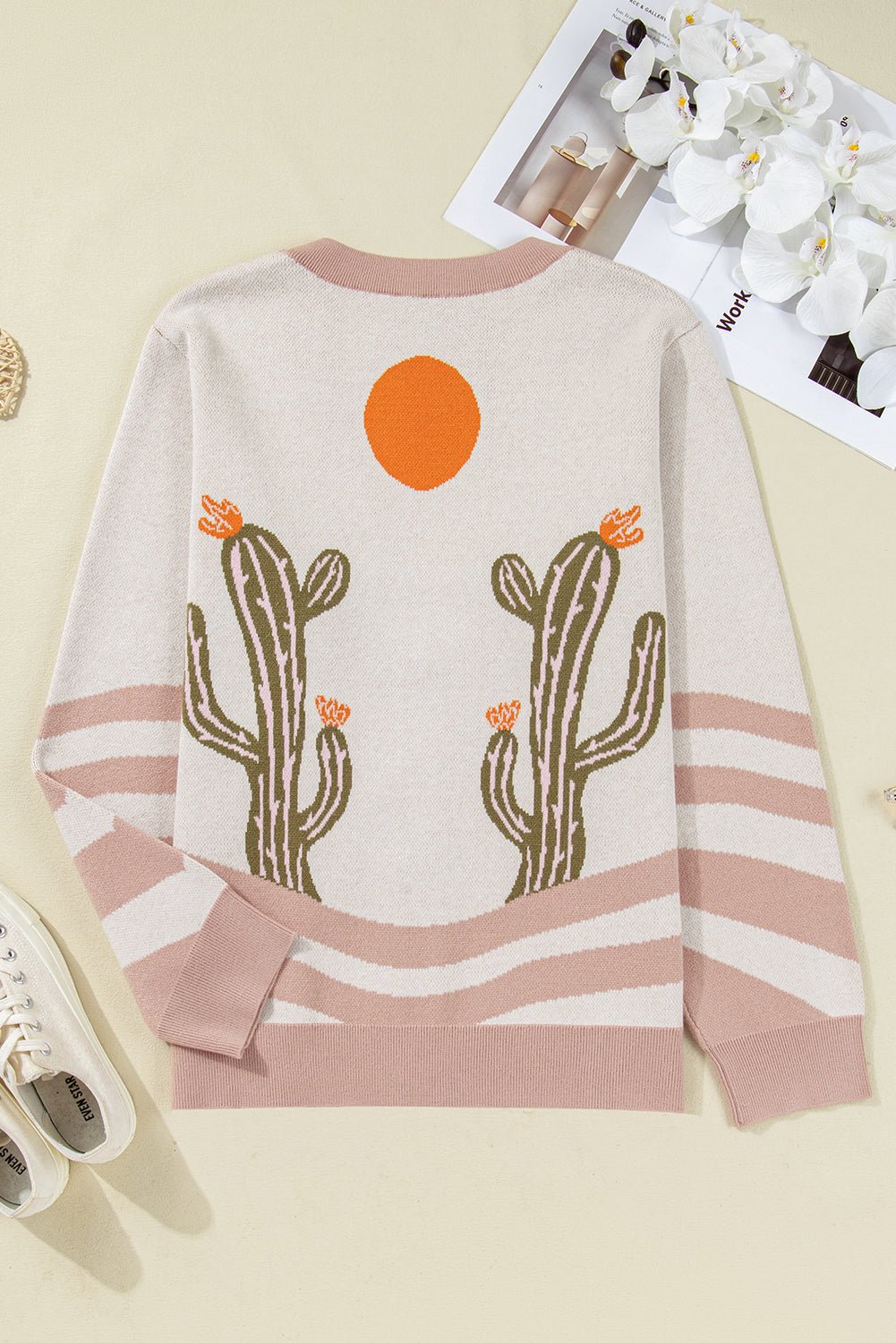 Plus Size Western Cactus Button-front Cardigan Sweater - Rooted & Reckless Co.