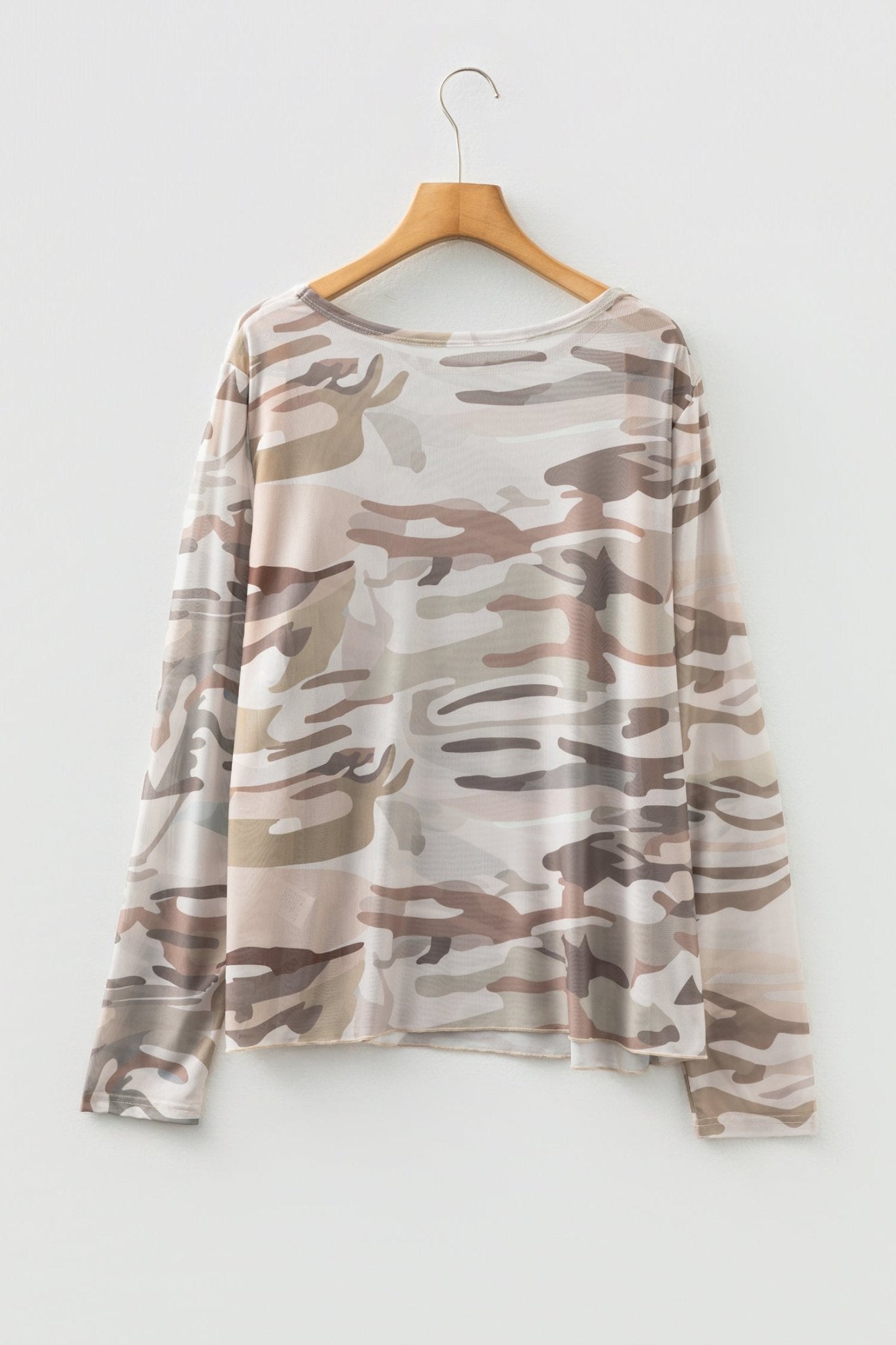 Plus Size Western Camo Mesh Long Sleeve Top - Rooted & Reckless Co.