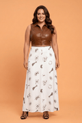 Plus Size Western Lace Trim Side Zip Maxi Skirt - Rooted & Reckless Co.