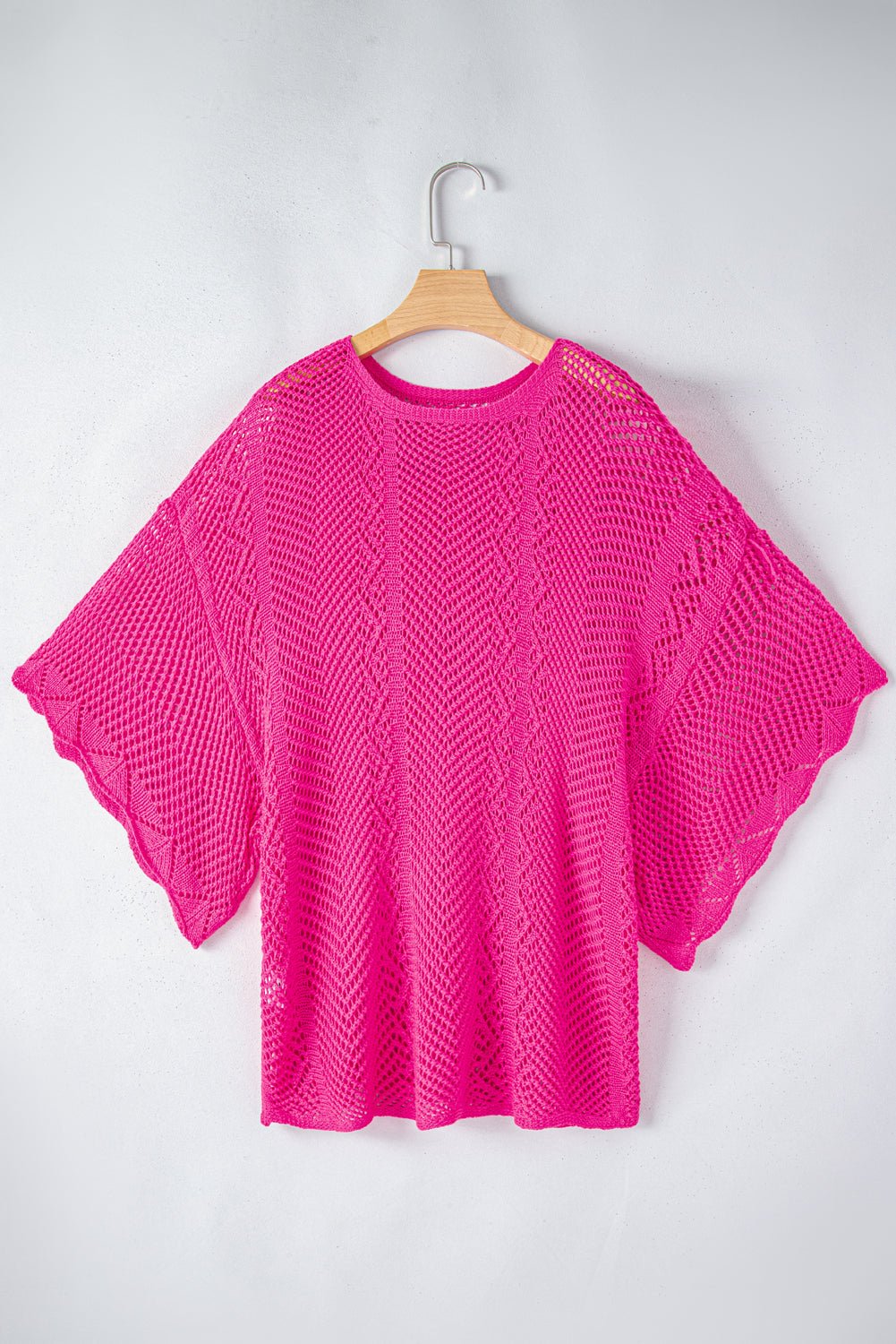 Pointelle Knit Scallop Edge Short Sleeve Top - Rooted & Reckless Co.