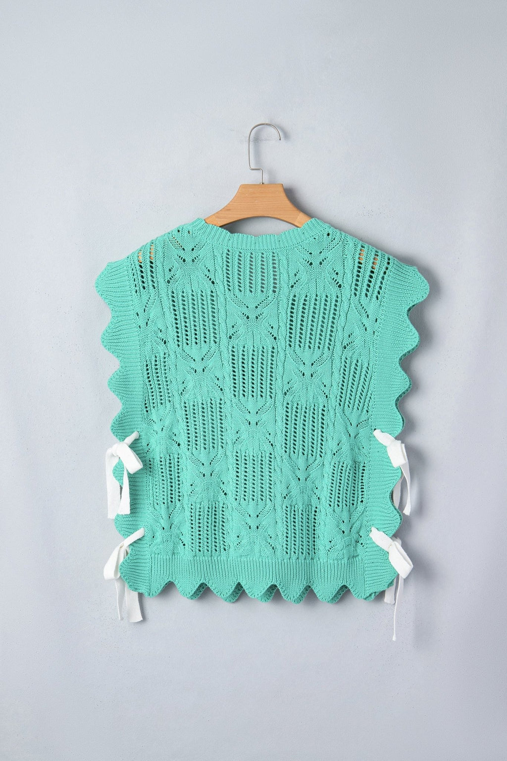 Pointelle Knit Scallop Trim Short Sleeve Sweater - Rooted & Reckless Co.