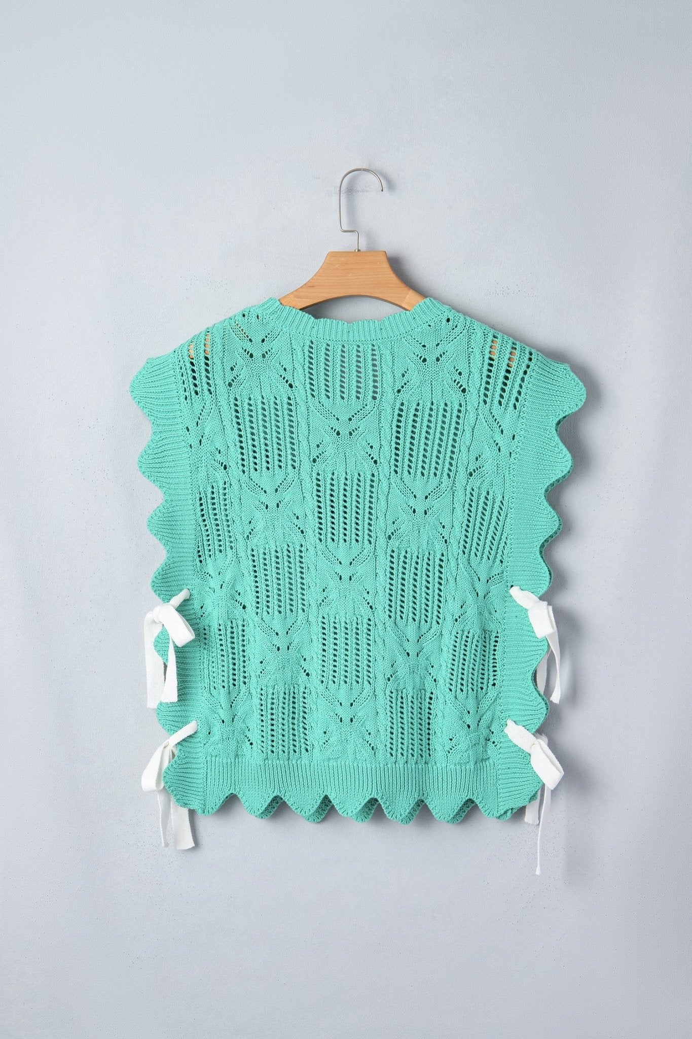 Pointelle Knit Scallop Trim Short Sleeve Sweater - Rooted & Reckless Co.