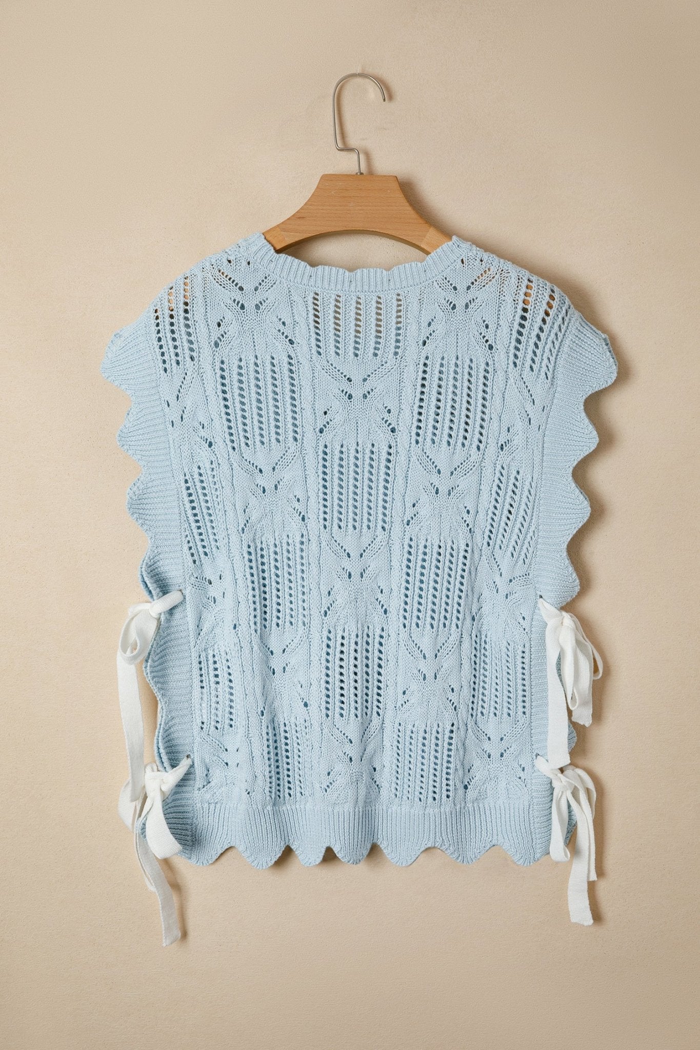 Pointelle Knit Scallop Trim Short Sleeve Sweater - Rooted & Reckless Co.