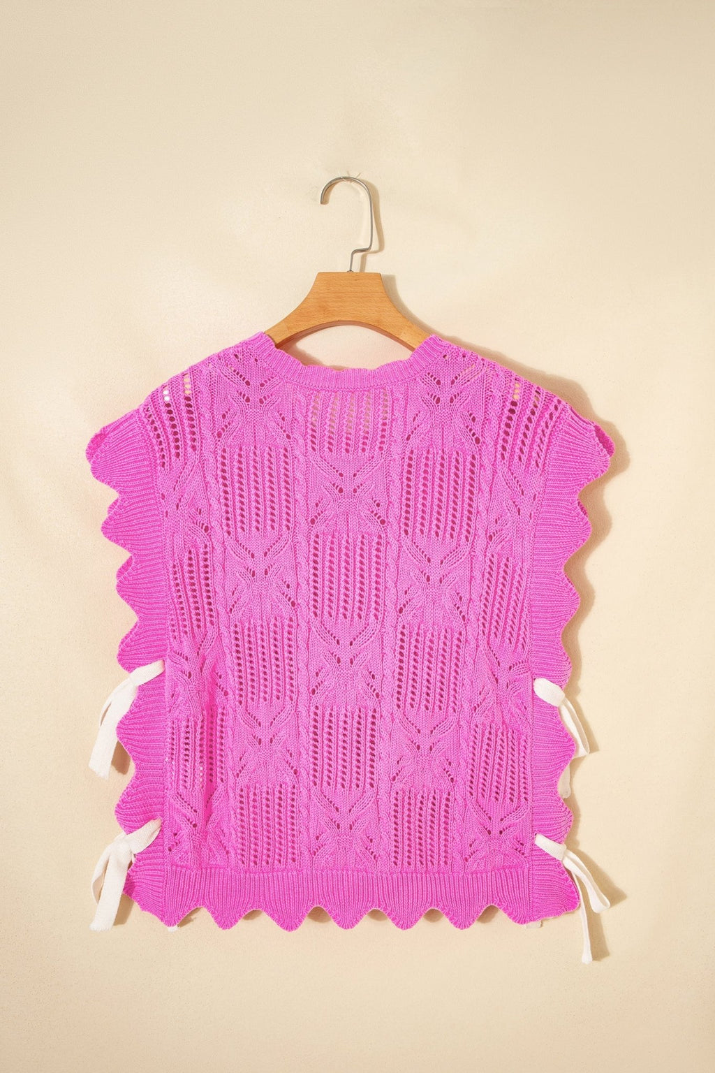 Pointelle Knit Scallop Trim Short Sleeve Sweater - Rooted & Reckless Co.