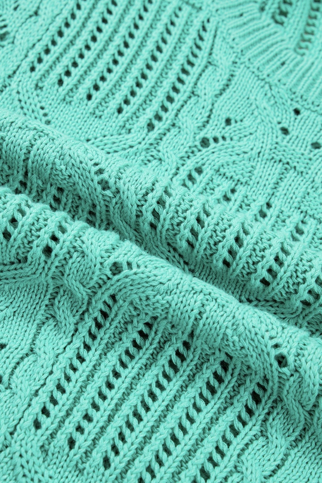 Pointelle Knit Scallop Trim Short Sleeve Sweater - Rooted & Reckless Co.