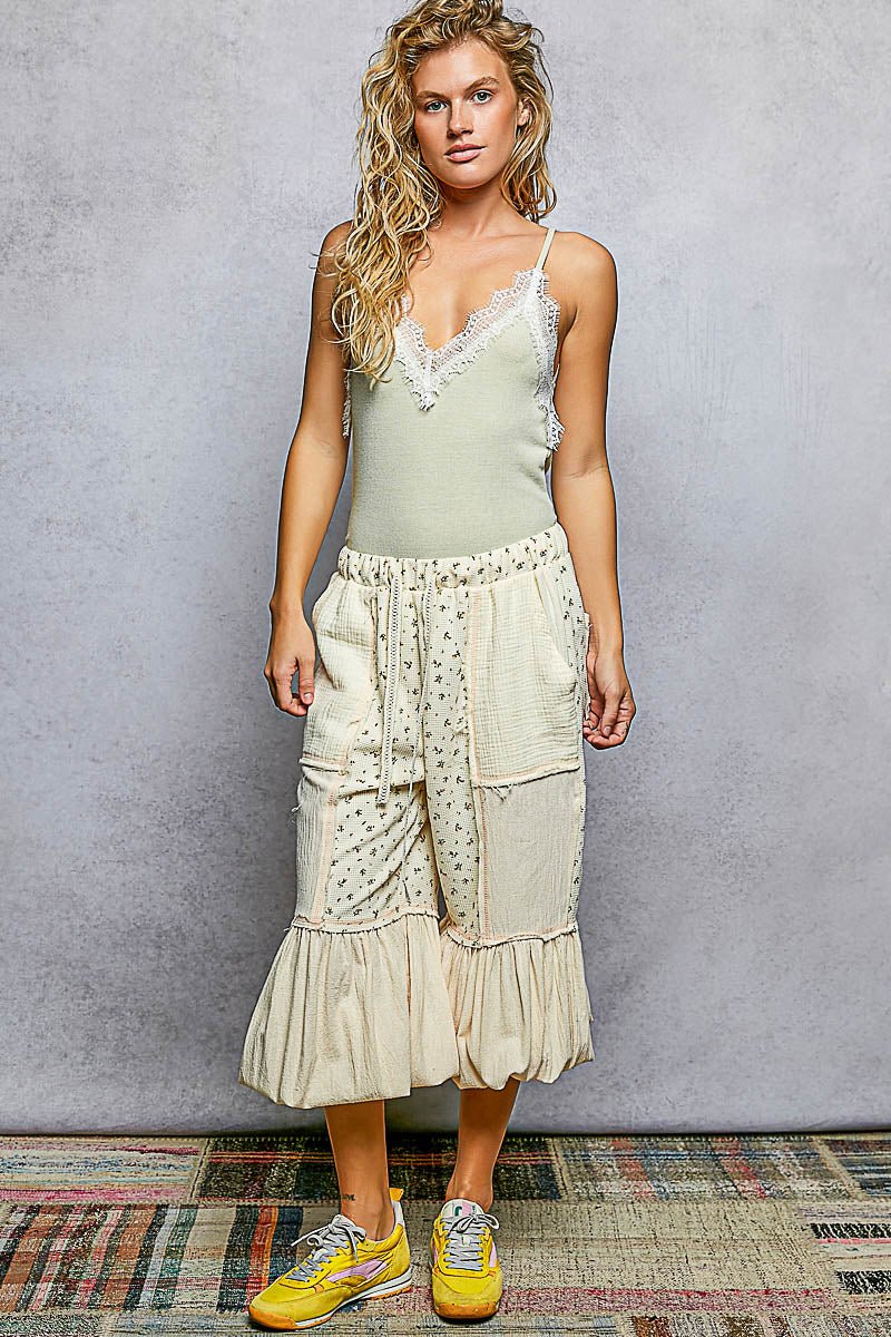 POL Lace Detail V-Neck Ribbed Cami - Rooted & Reckless Co.