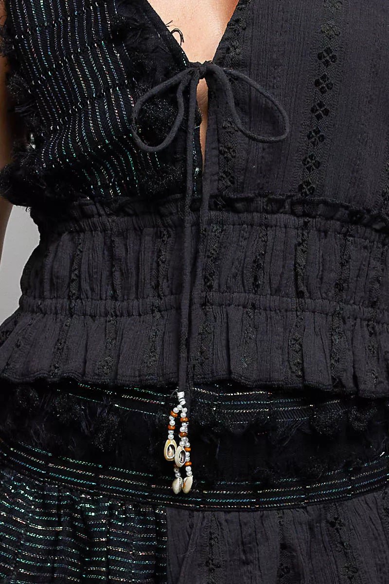 POL V-Neck Cotton Ruffled Crop Cami - Rooted & Reckless Co.