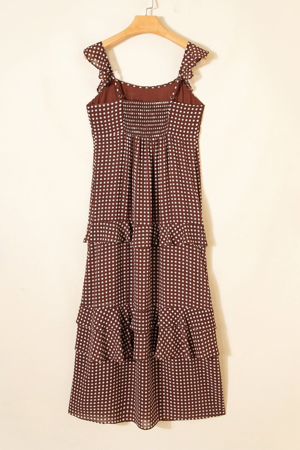 Polka Dot Backless Ruffle Tiered Maxi Dress - Rooted & Reckless Co.