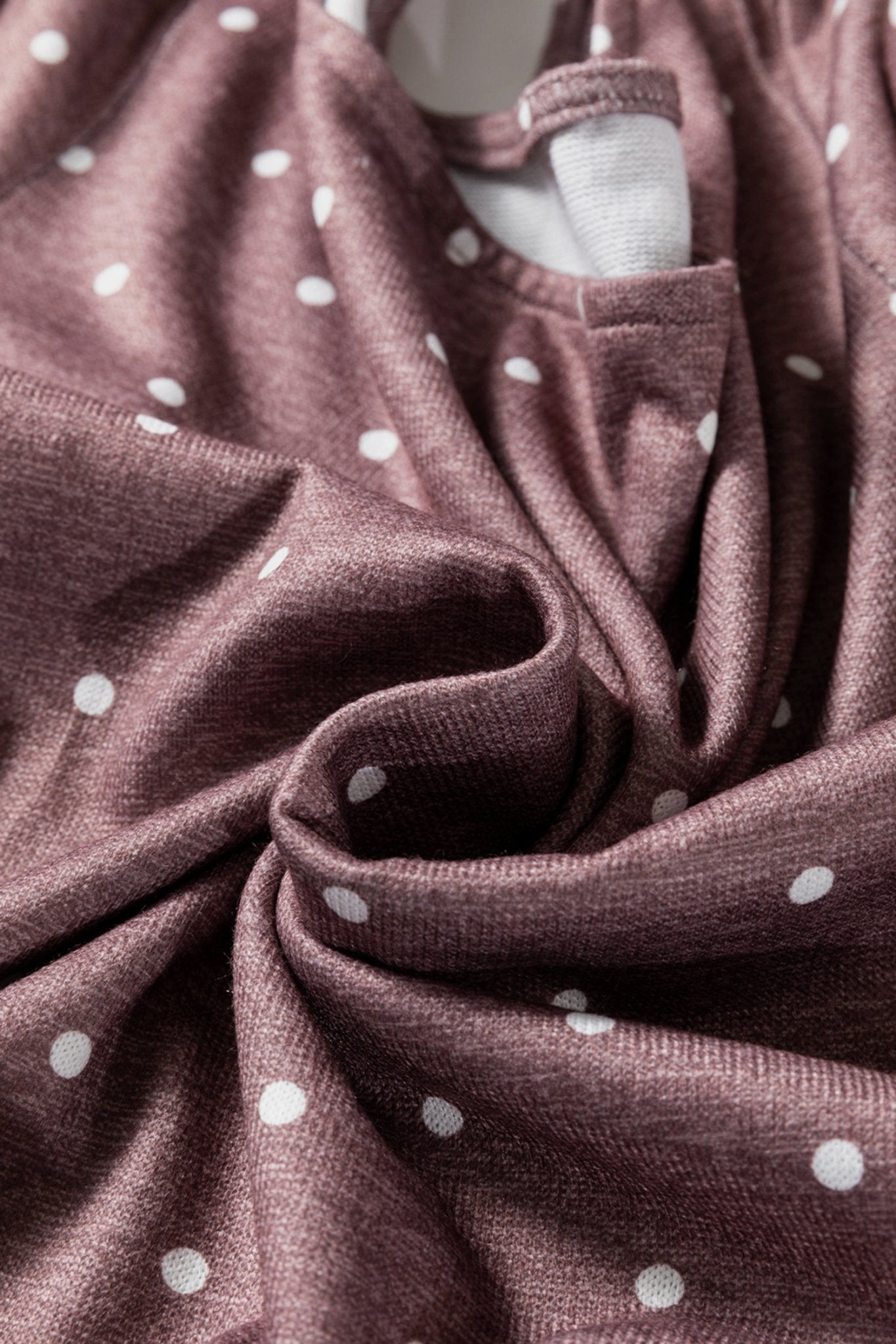 Polka Dot Boat Neck Long Sleeve Ruched T-Shirt - Rooted & Reckless Co.