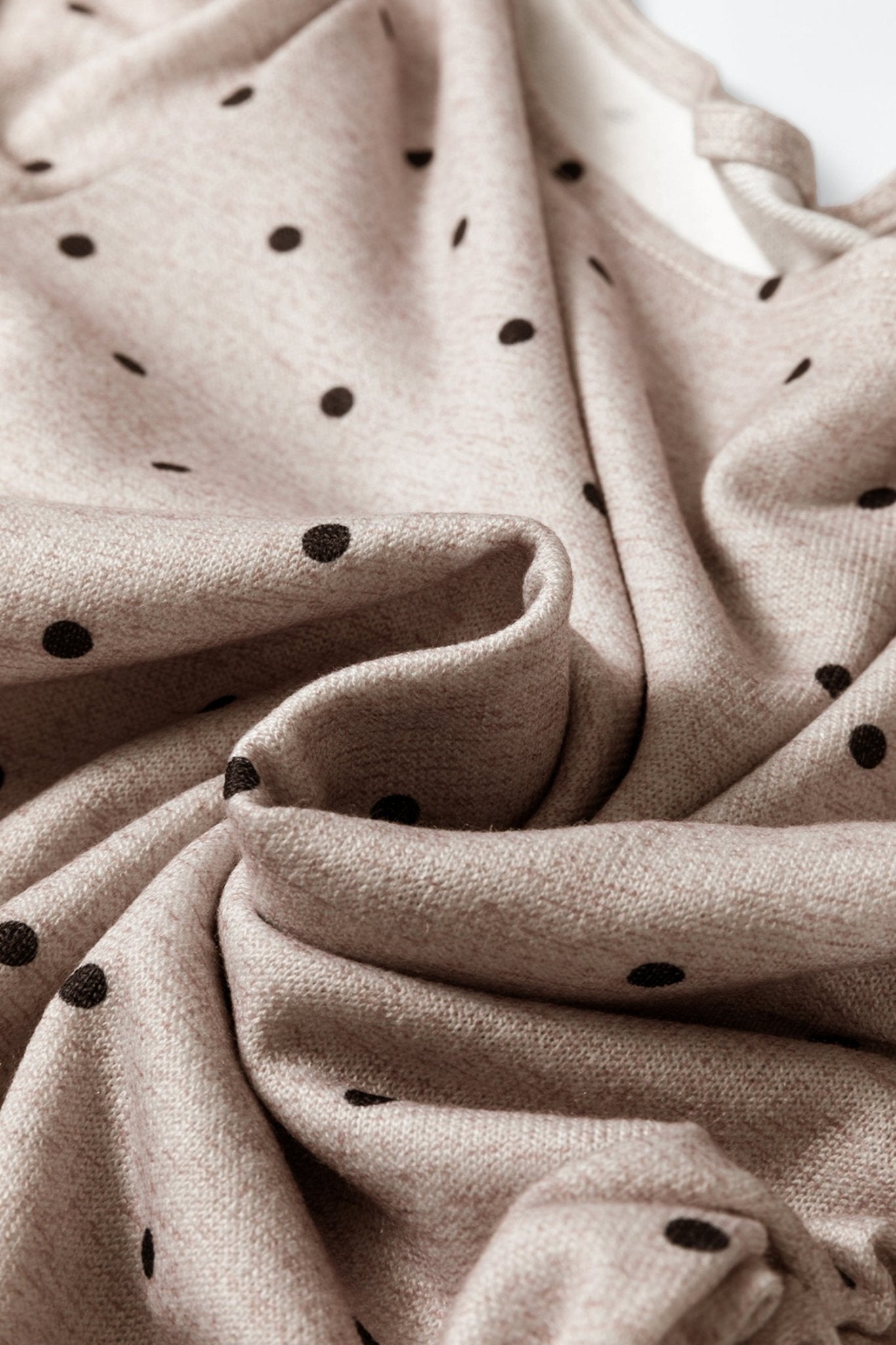 Polka Dot Boat Neck Long Sleeve Ruched T-Shirt - Rooted & Reckless Co.