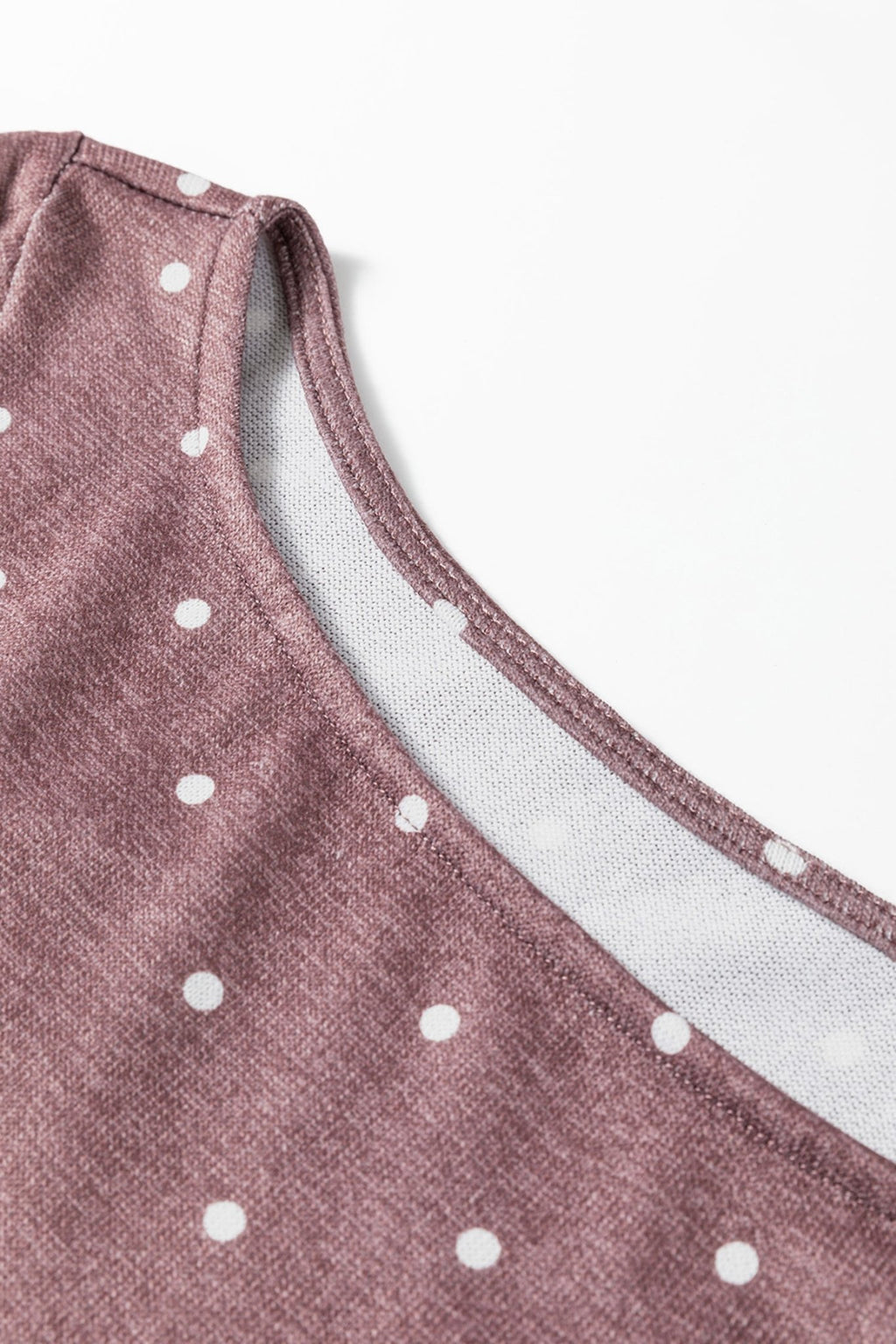 Polka Dot Boat Neck Long Sleeve Ruched T-Shirt - Rooted & Reckless Co.