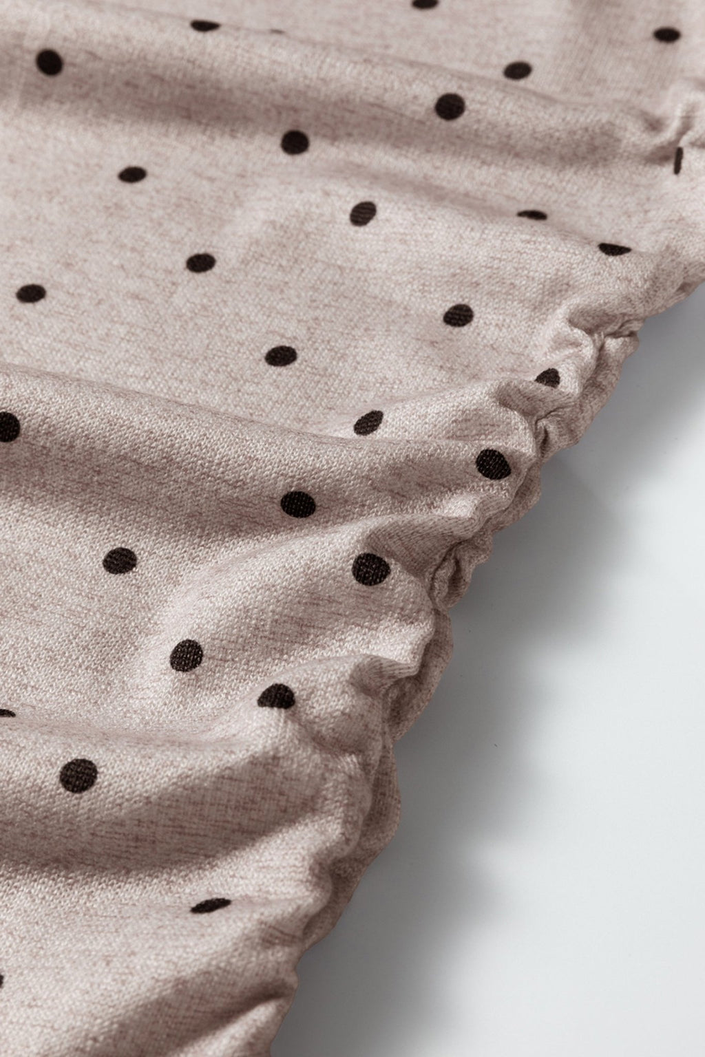 Polka Dot Boat Neck Long Sleeve Ruched T-Shirt - Rooted & Reckless Co.