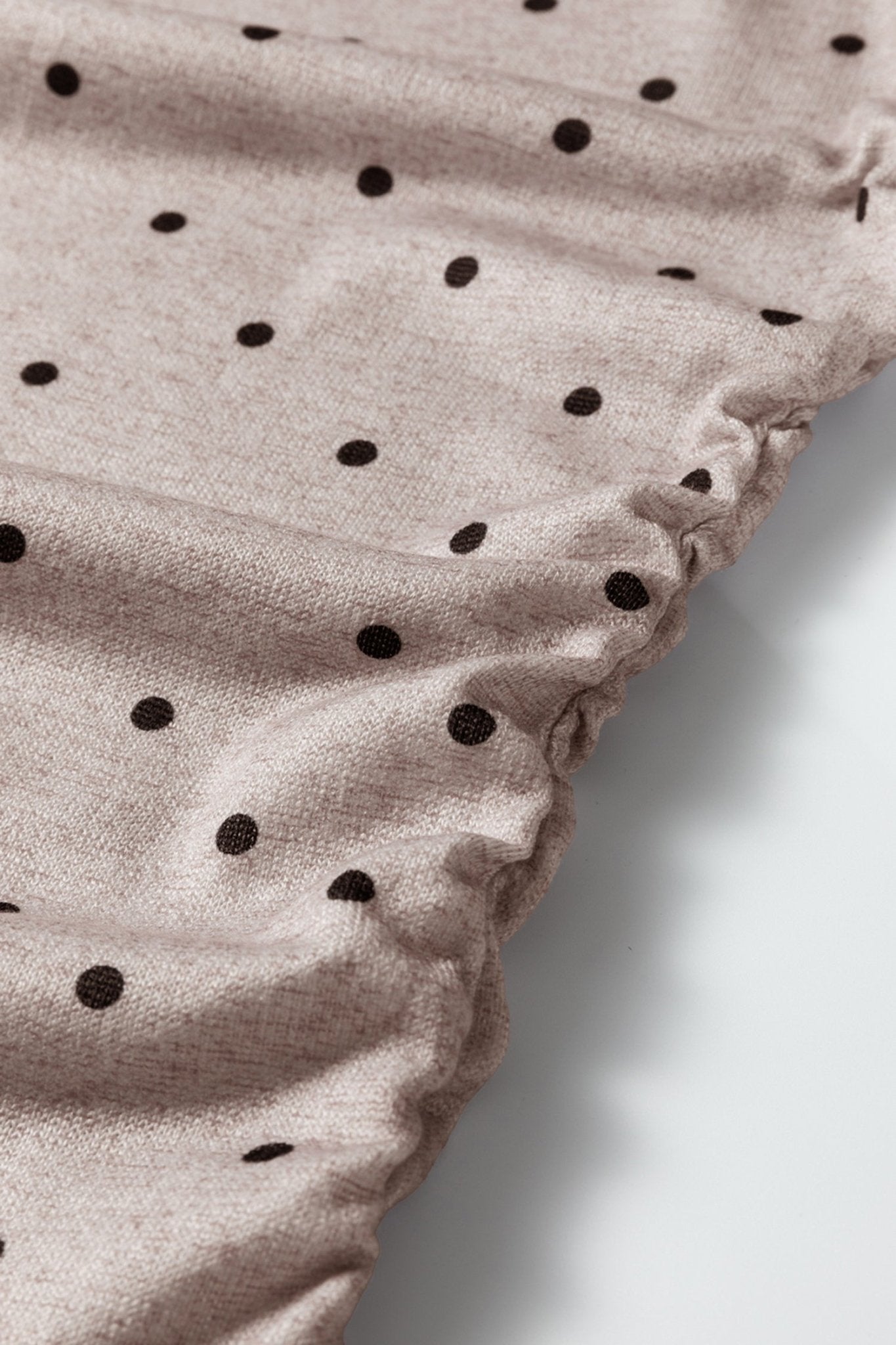 Polka Dot Boat Neck Long Sleeve Ruched T-Shirt - Rooted & Reckless Co.