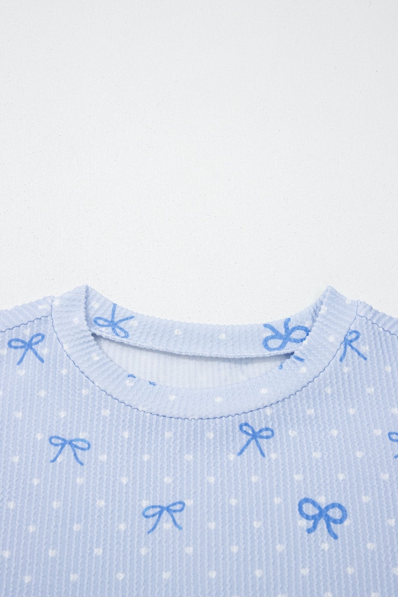 Polka Dot Bow Corded Knit Top and Shorts Set - Rooted & Reckless Co.