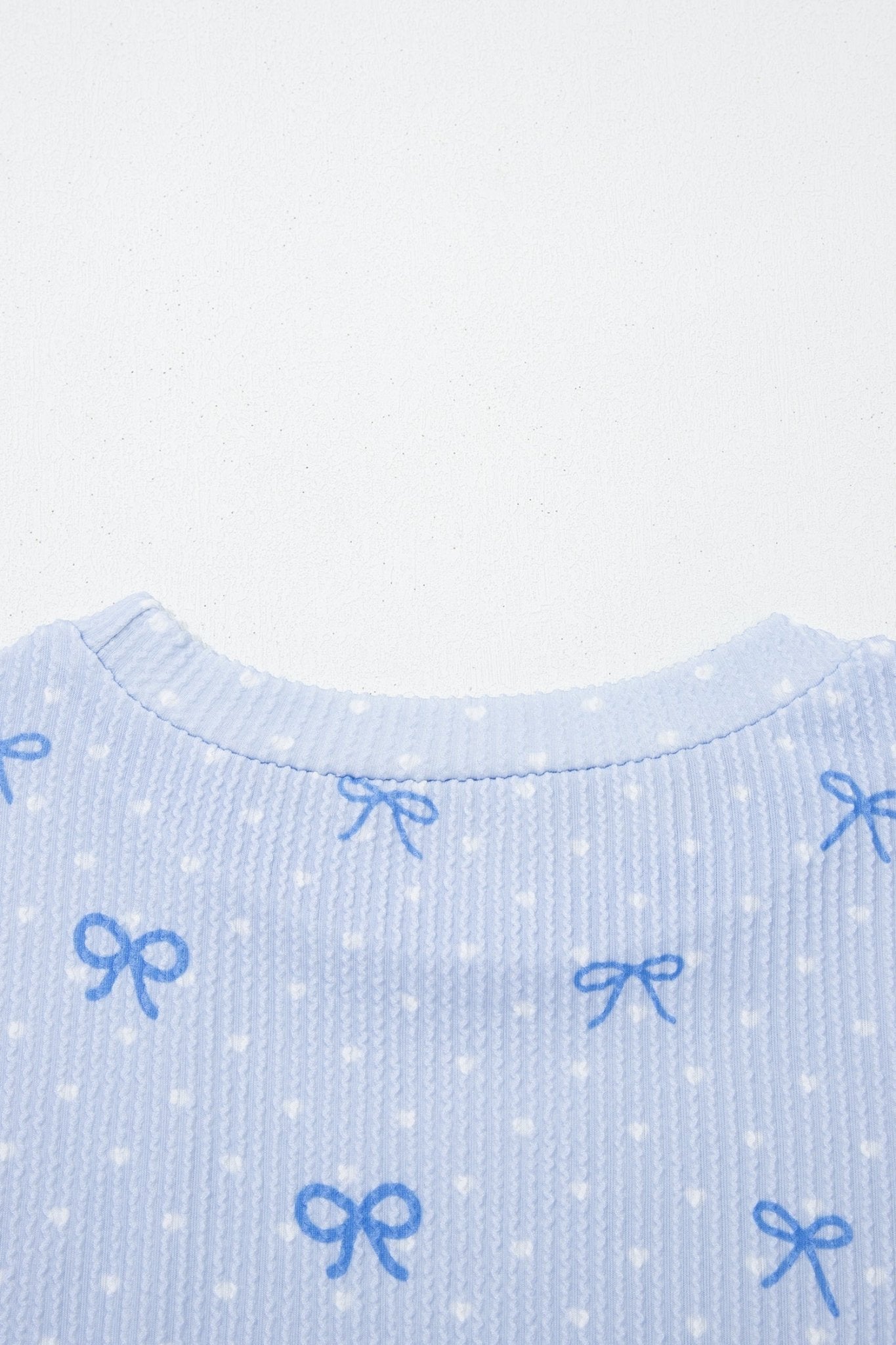 Polka Dot Bow Corded Knit Top and Shorts Set - Rooted & Reckless Co.