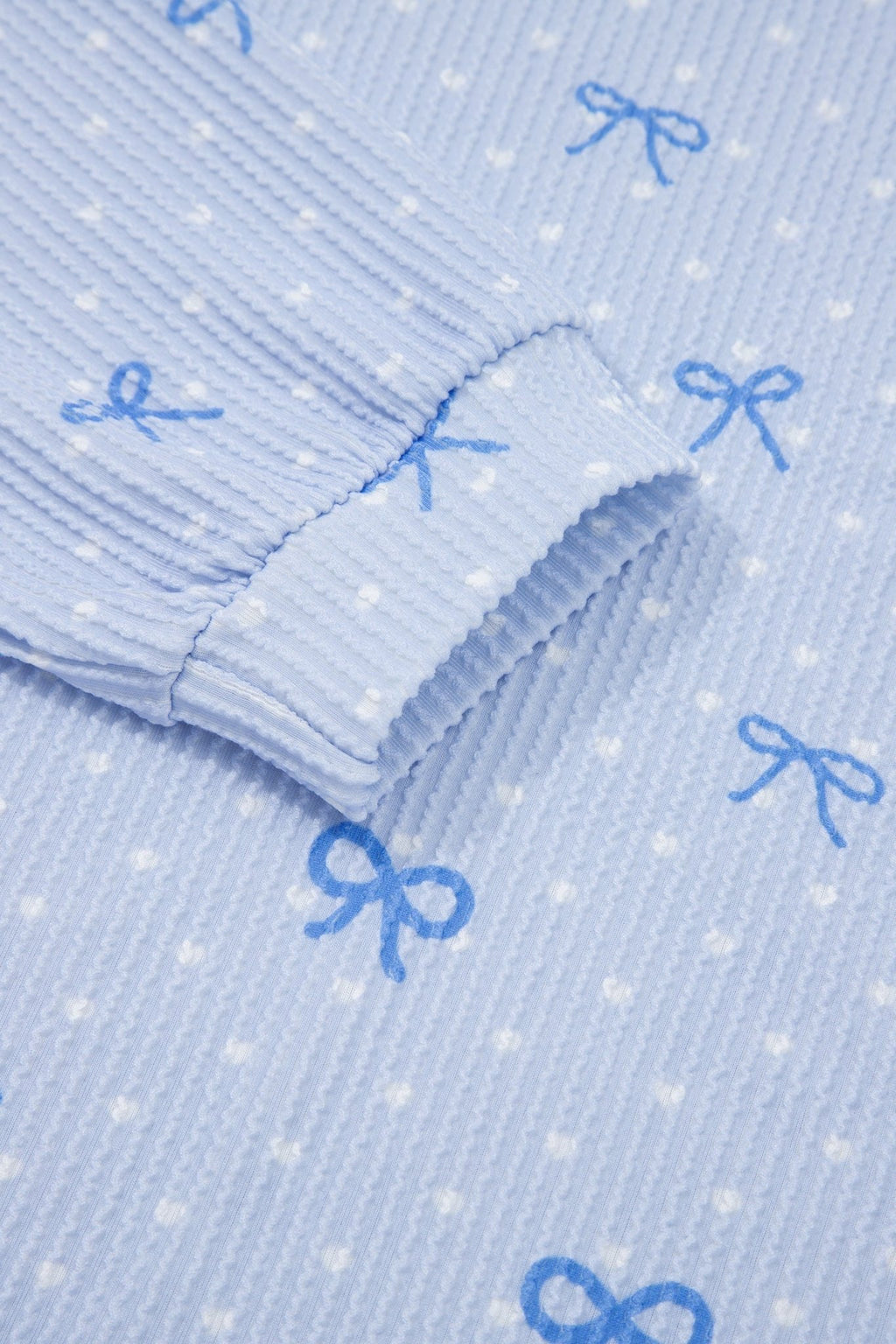 Polka Dot Bow Corded Knit Top and Shorts Set - Rooted & Reckless Co.