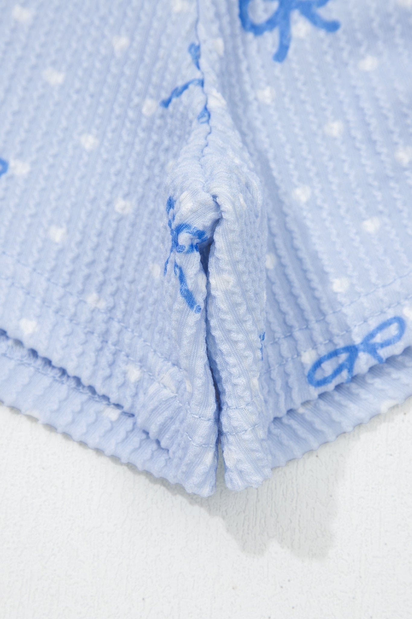 Polka Dot Bow Corded Knit Top and Shorts Set - Rooted & Reckless Co.