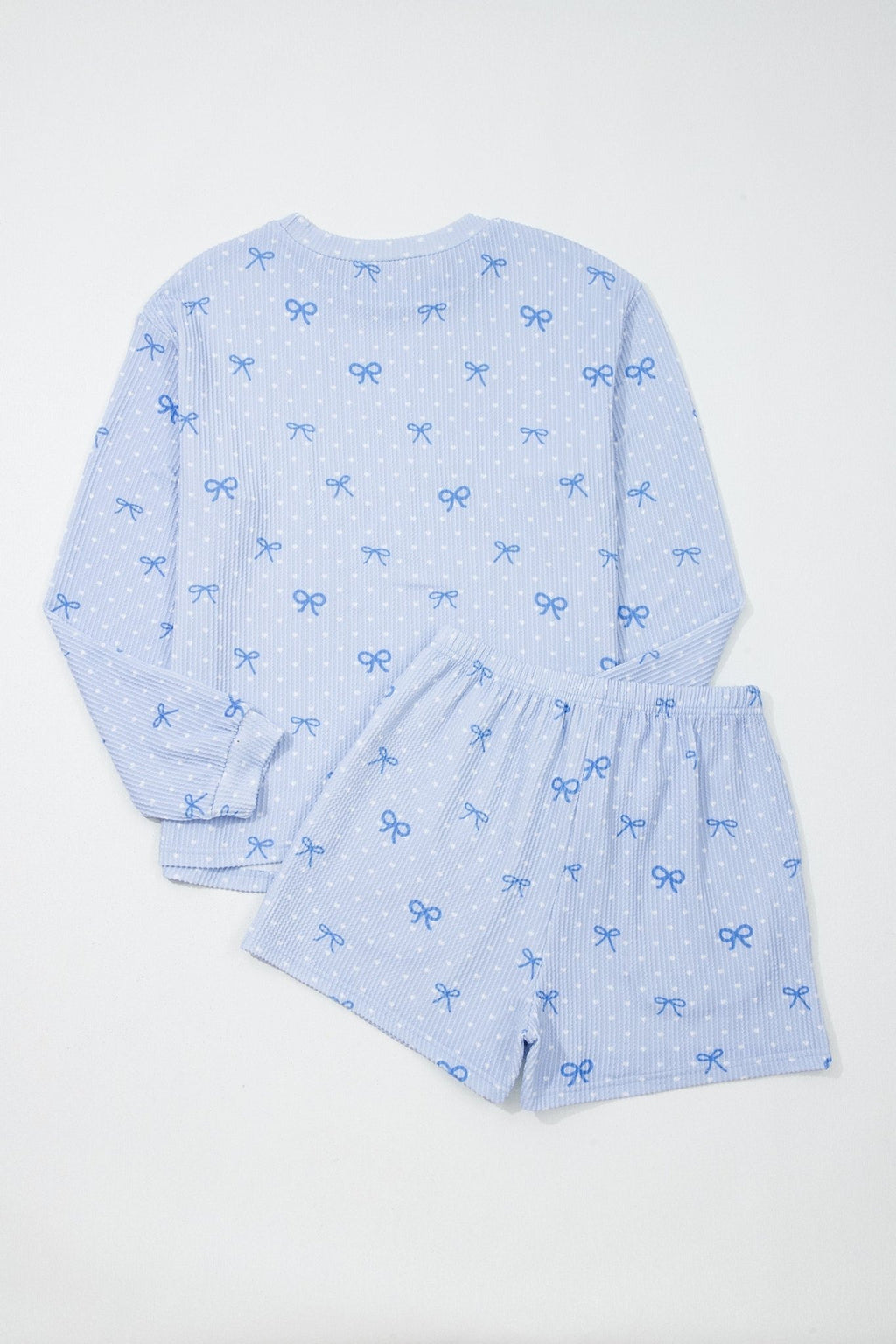 Polka Dot Bow Corded Knit Top and Shorts Set - Rooted & Reckless Co.