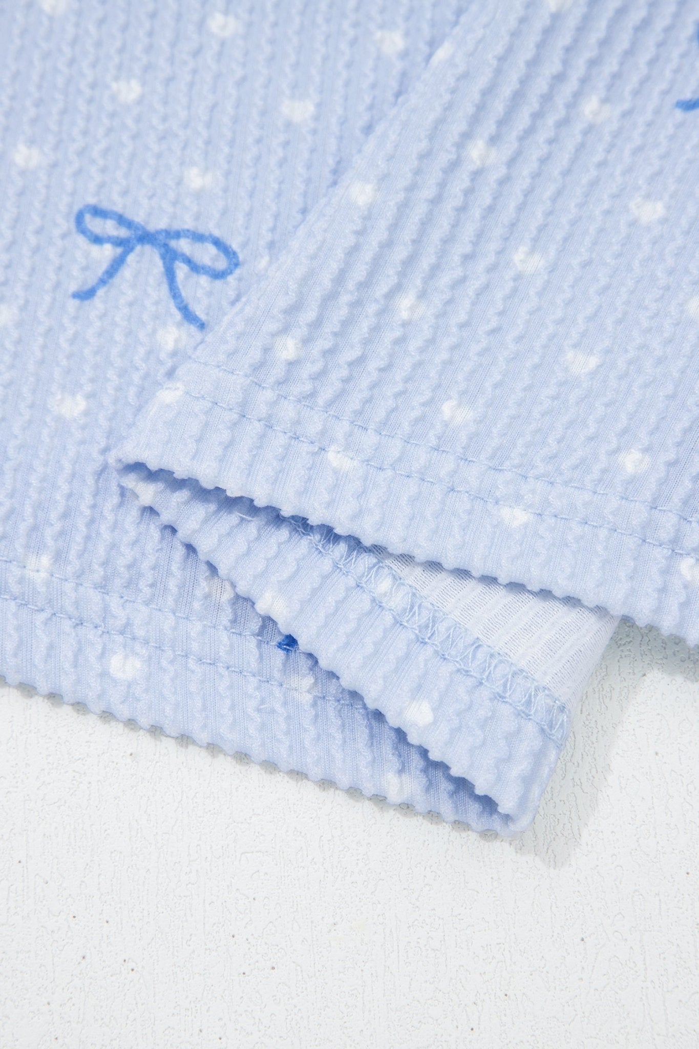 Polka Dot Bow Corded Knit Top and Shorts Set - Rooted & Reckless Co.