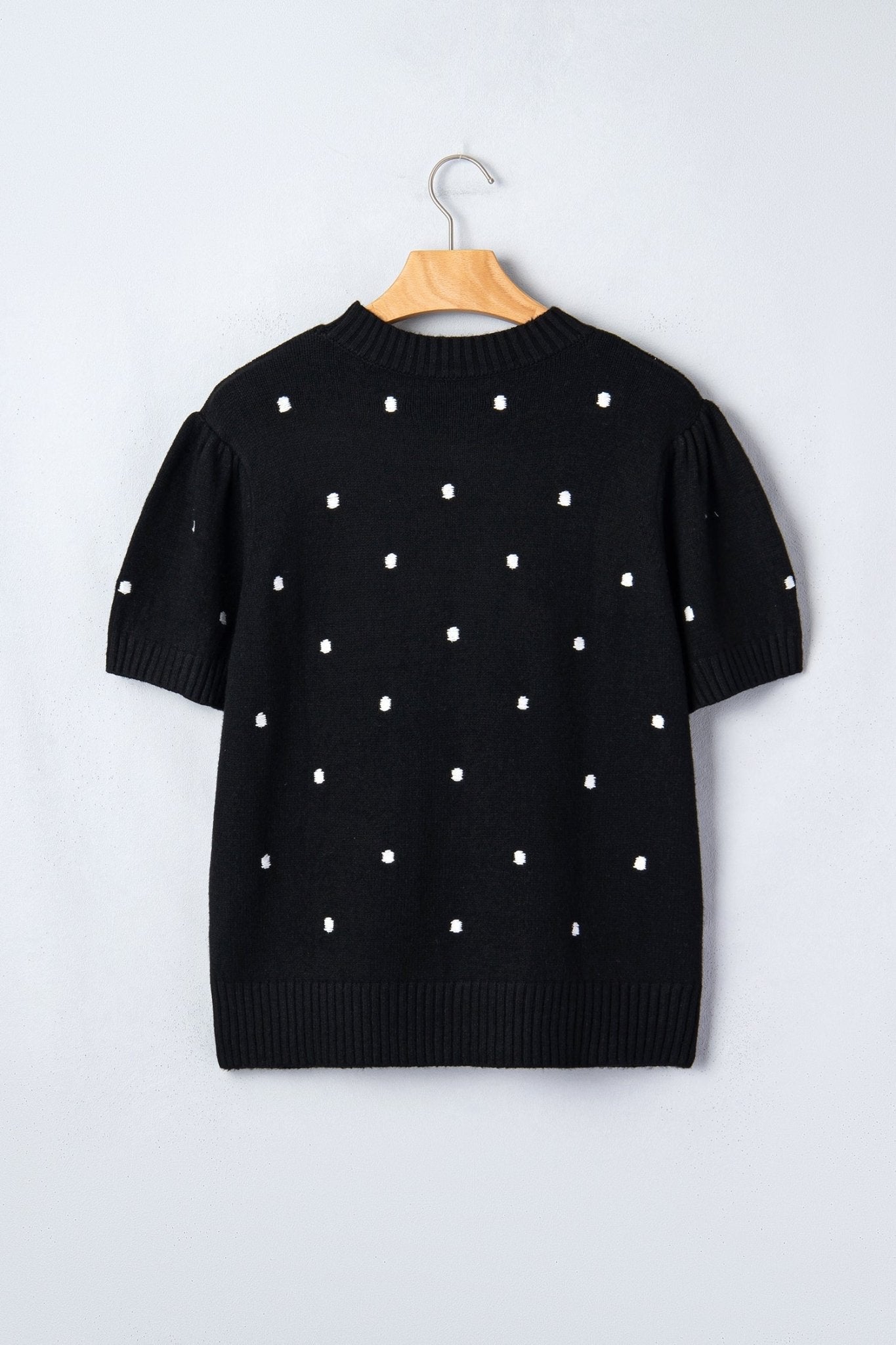 Polka Dot Bubble Short Sleeve Sweater - Rooted & Reckless Co.