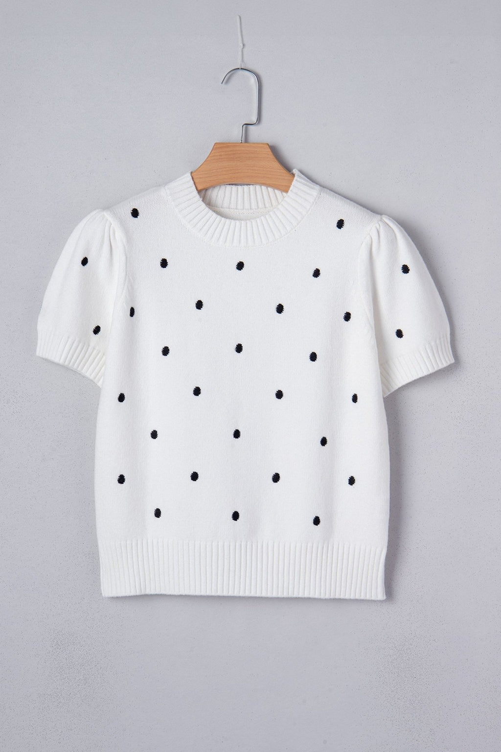 Polka Dot Bubble Short Sleeve Sweater - Rooted & Reckless Co.