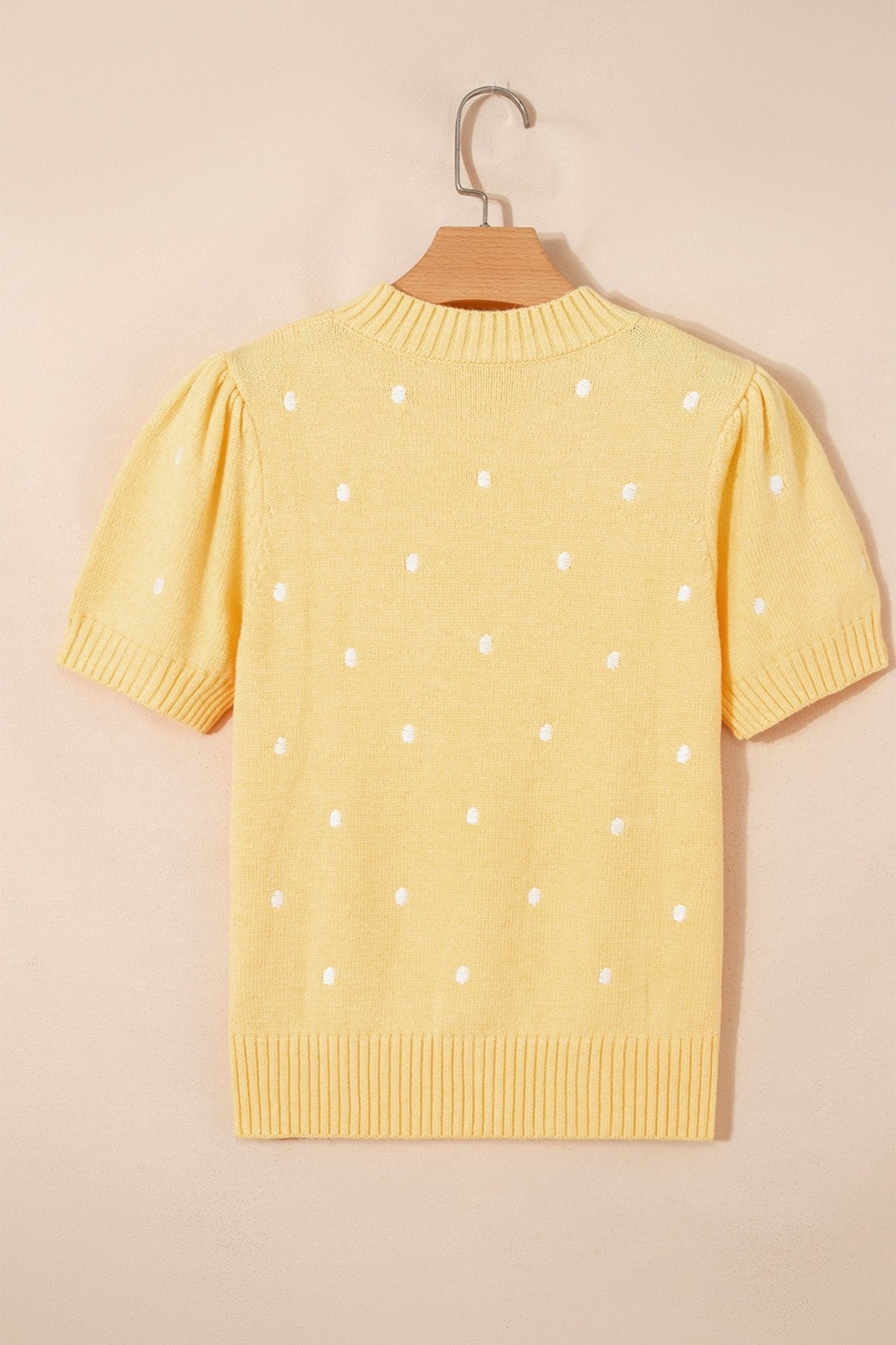 Polka Dot Bubble Short Sleeve Sweater - Rooted & Reckless Co.