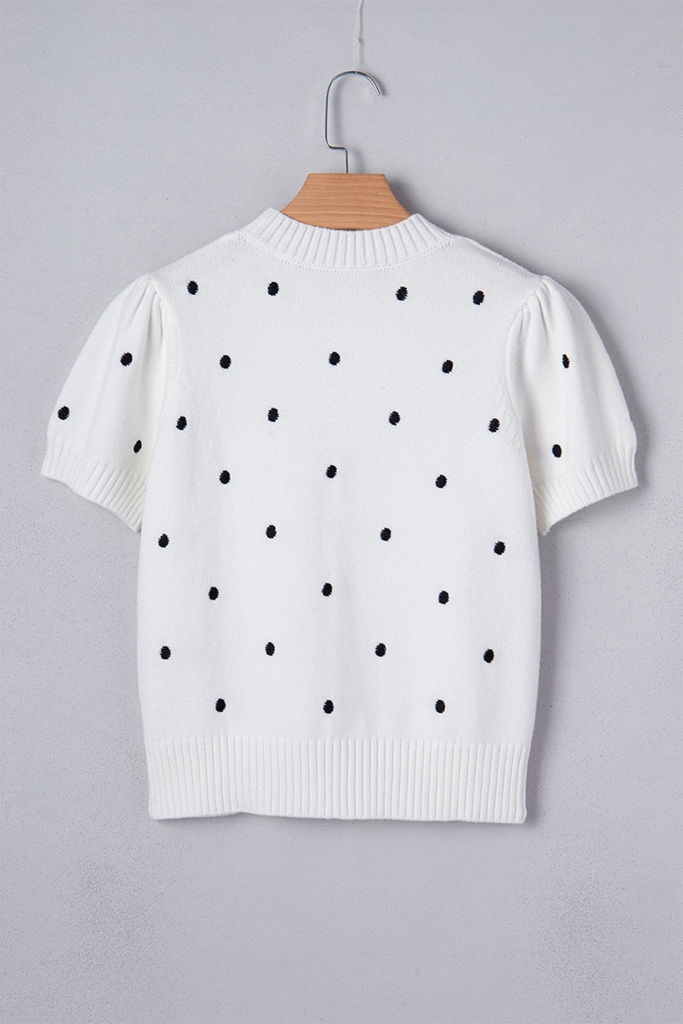 Polka Dot Bubble Short Sleeve Sweater - Rooted & Reckless Co.