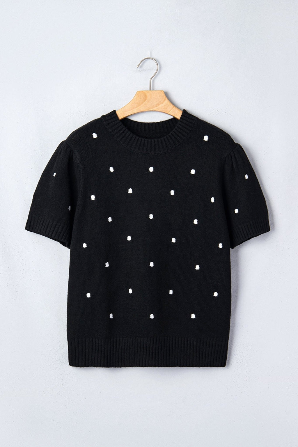 Polka Dot Bubble Short Sleeve Sweater - Rooted & Reckless Co.