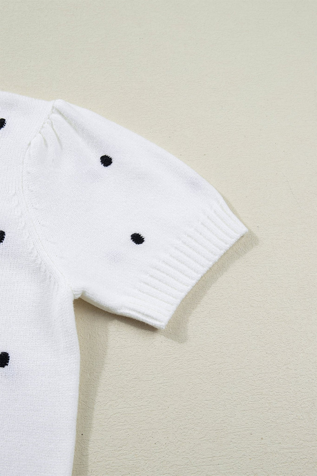 Polka Dot Bubble Short Sleeve Sweater - Rooted & Reckless Co.