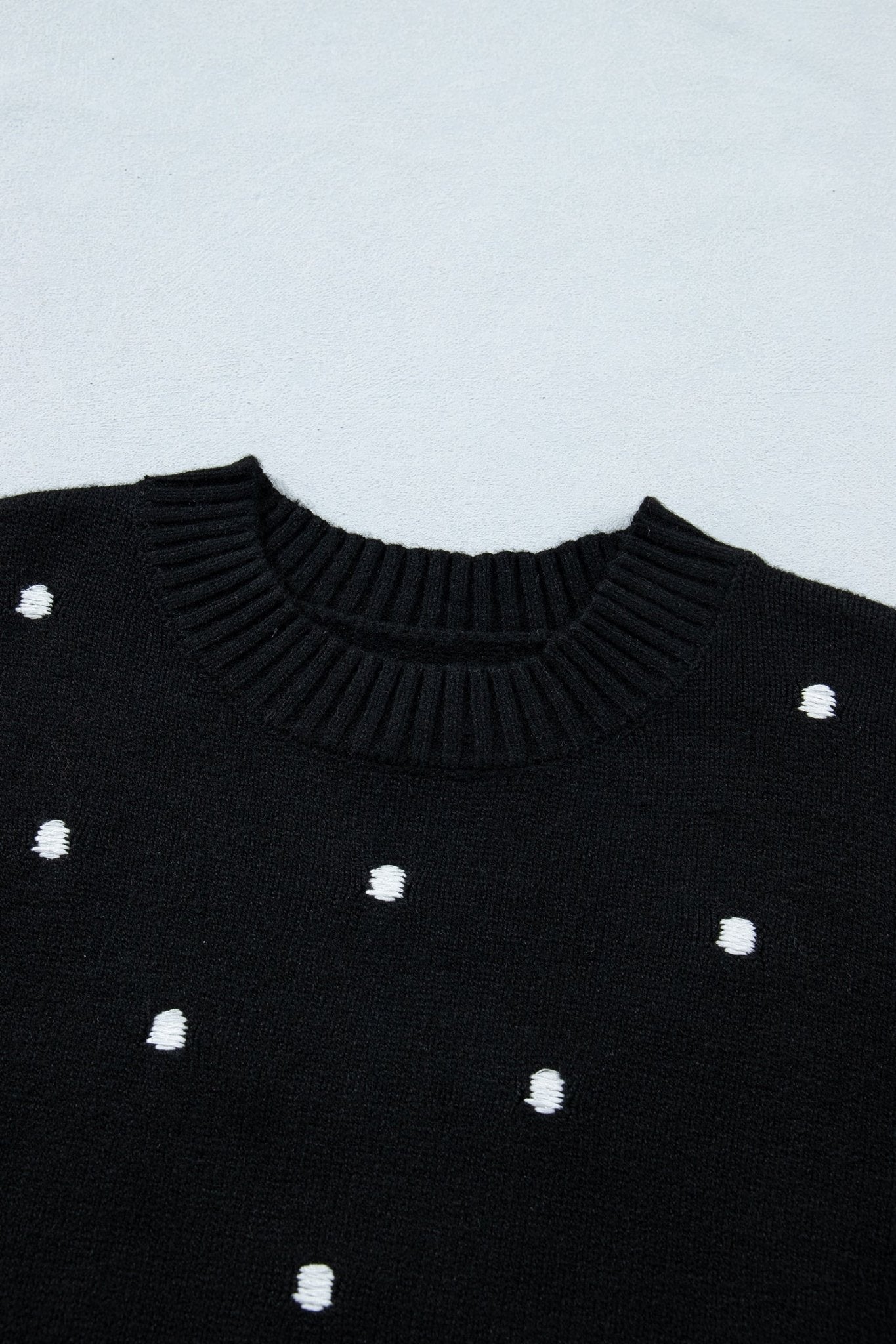 Polka Dot Bubble Short Sleeve Sweater - Rooted & Reckless Co.