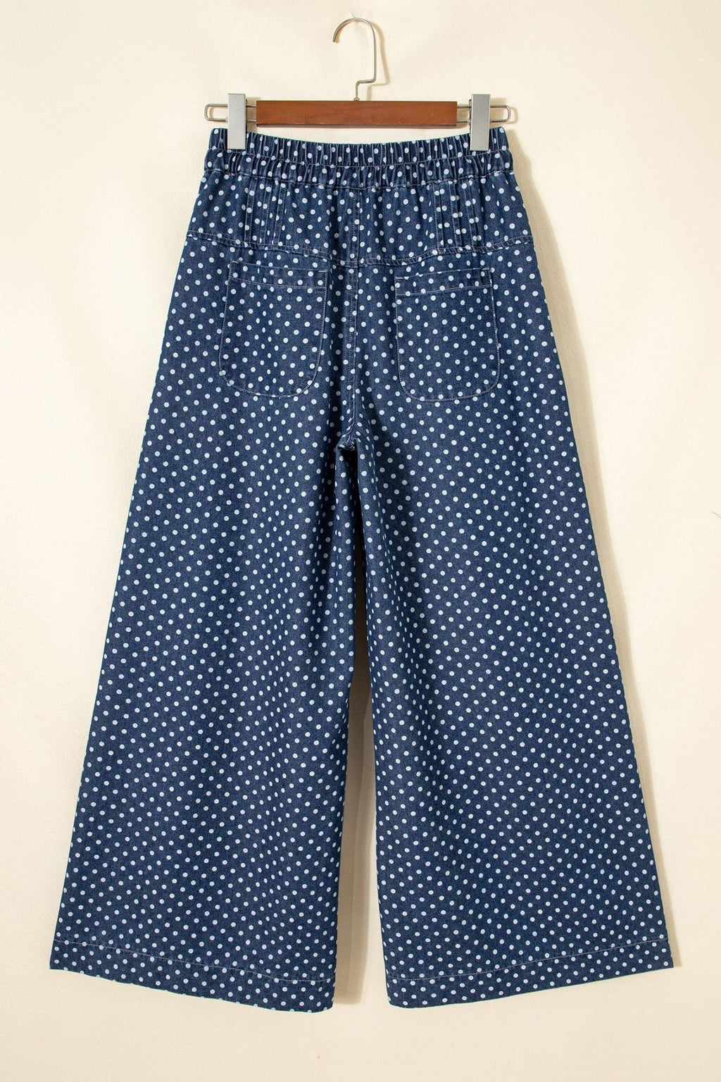 Polka Dot Button Up Pleated Wide Leg Jeans - Rooted & Reckless Co.
