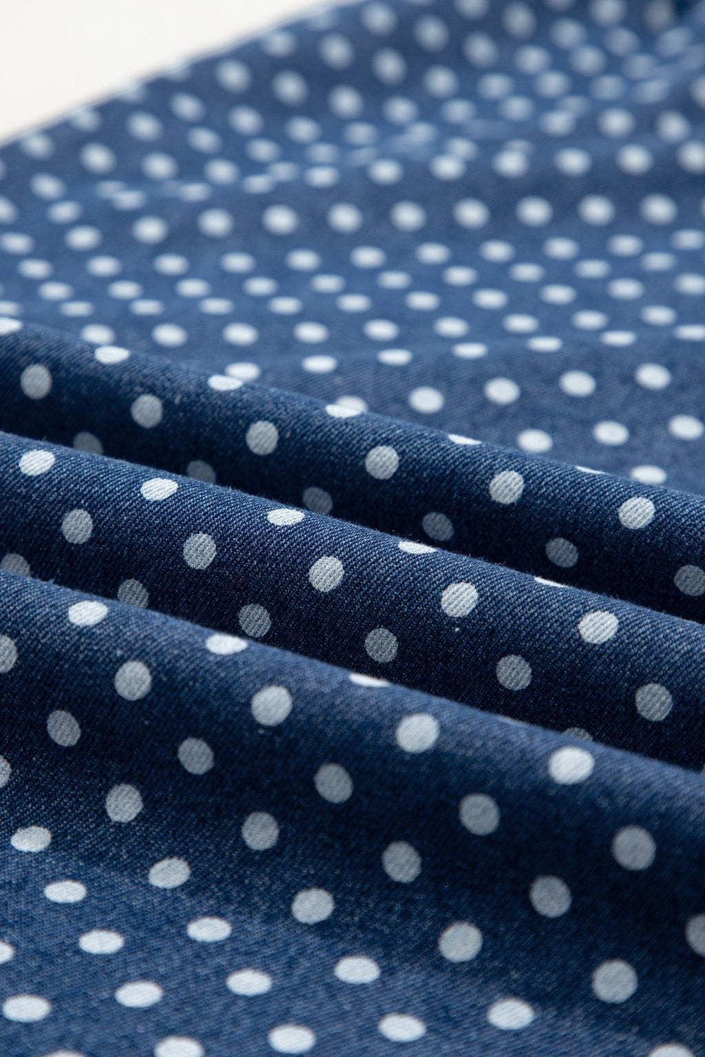 Polka Dot Button Up Pleated Wide Leg Jeans - Rooted & Reckless Co.