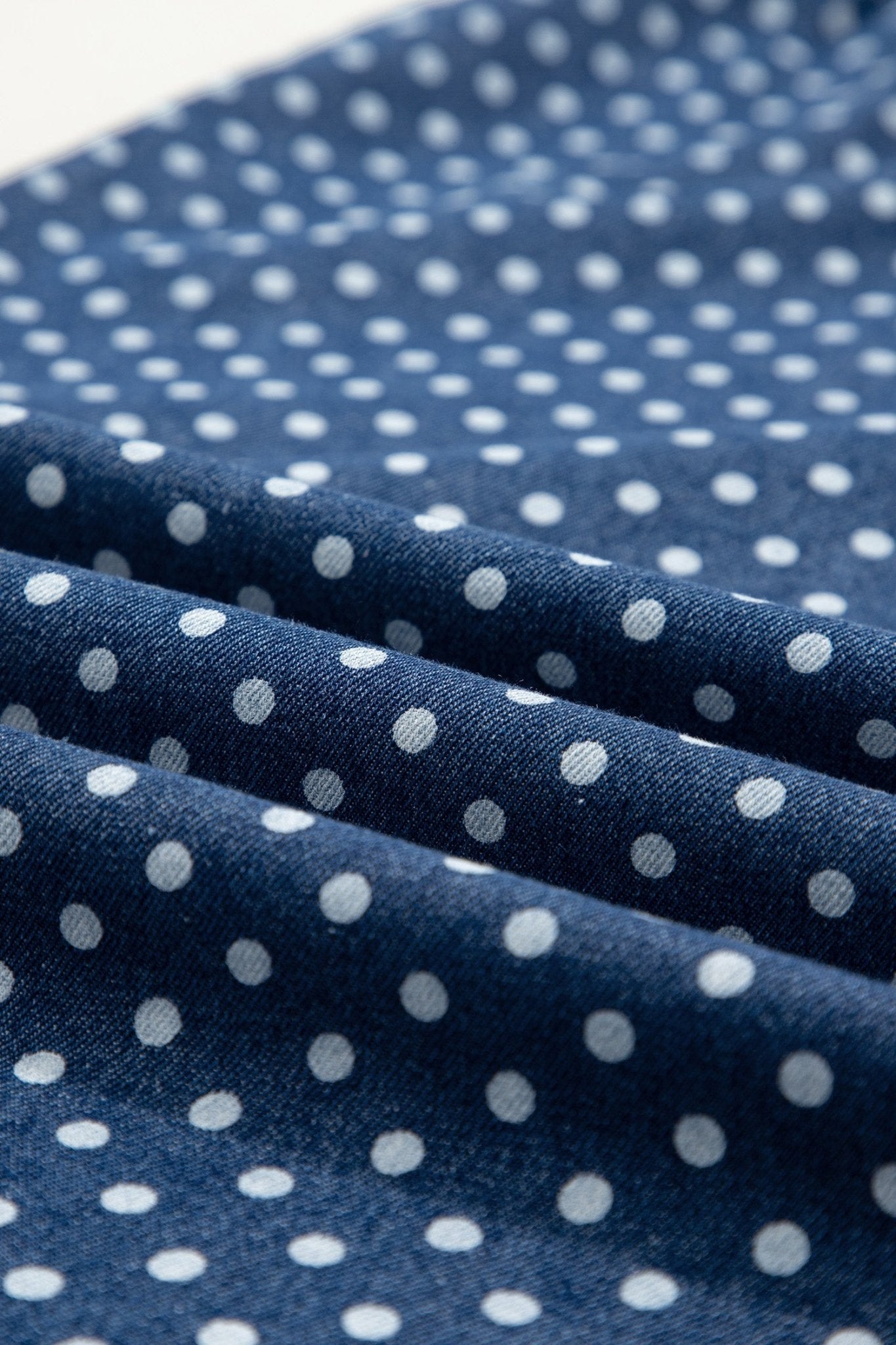 Polka Dot Button Up Pleated Wide Leg Jeans - Rooted & Reckless Co.