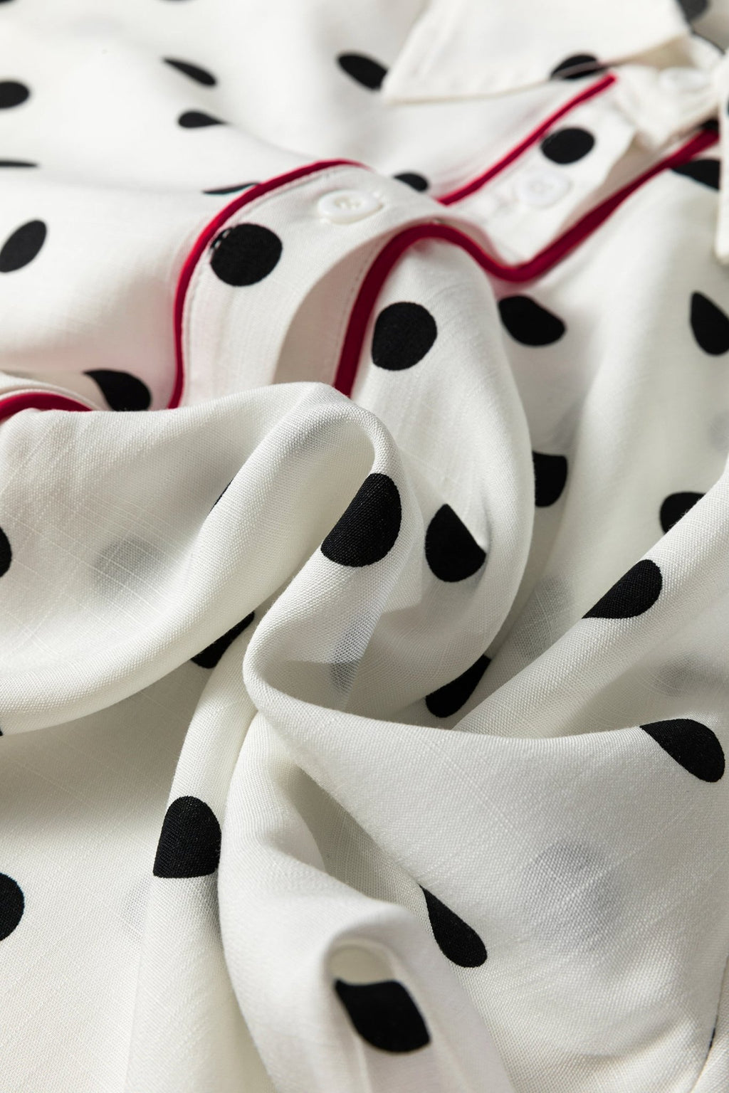 Polka Dot Collared Long Sleeve Buttoned Shirt - Rooted & Reckless Co.