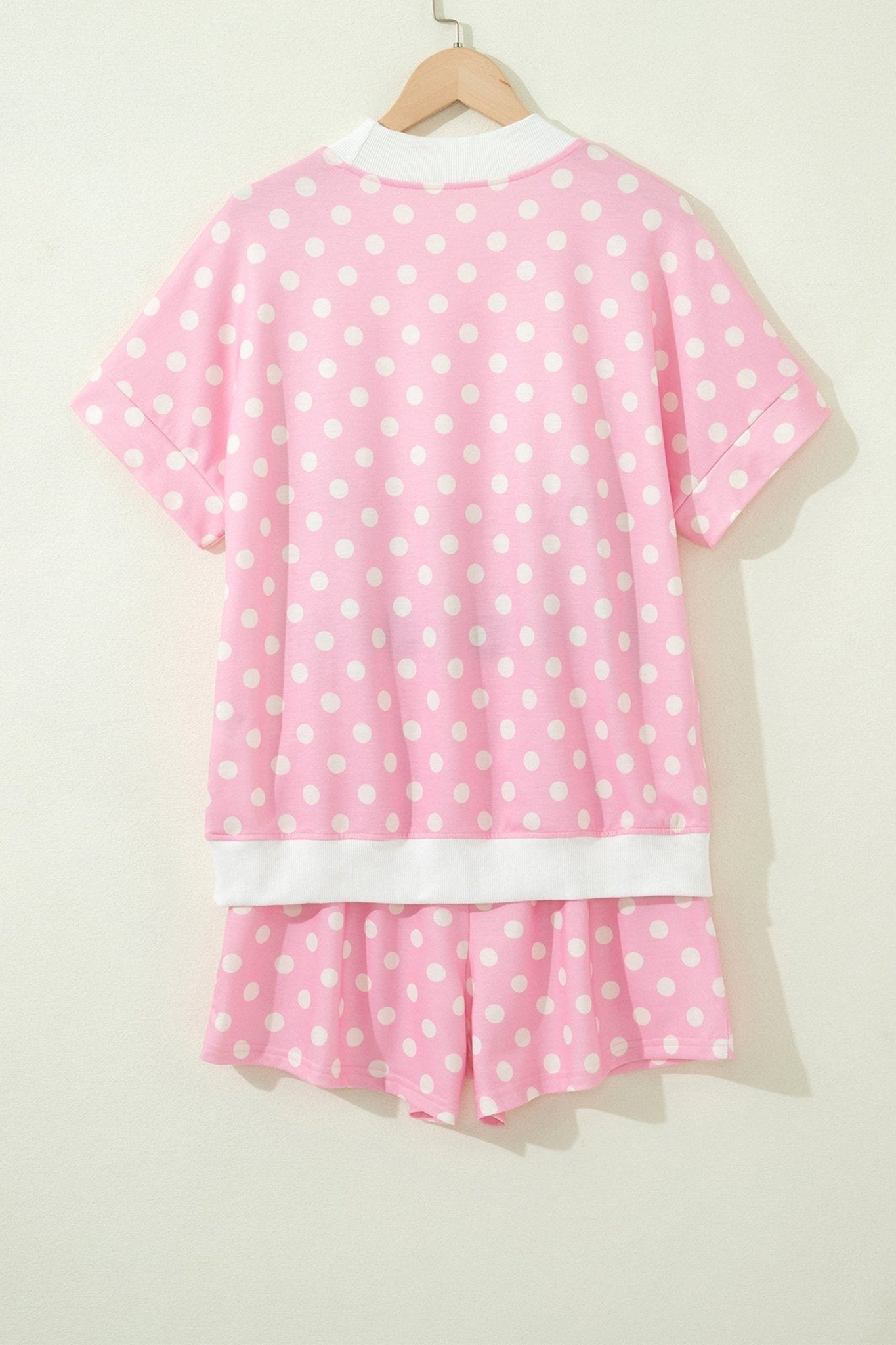 Polka Dot Colorblock Mock Neck & Shorts Set - Rooted & Reckless Co.