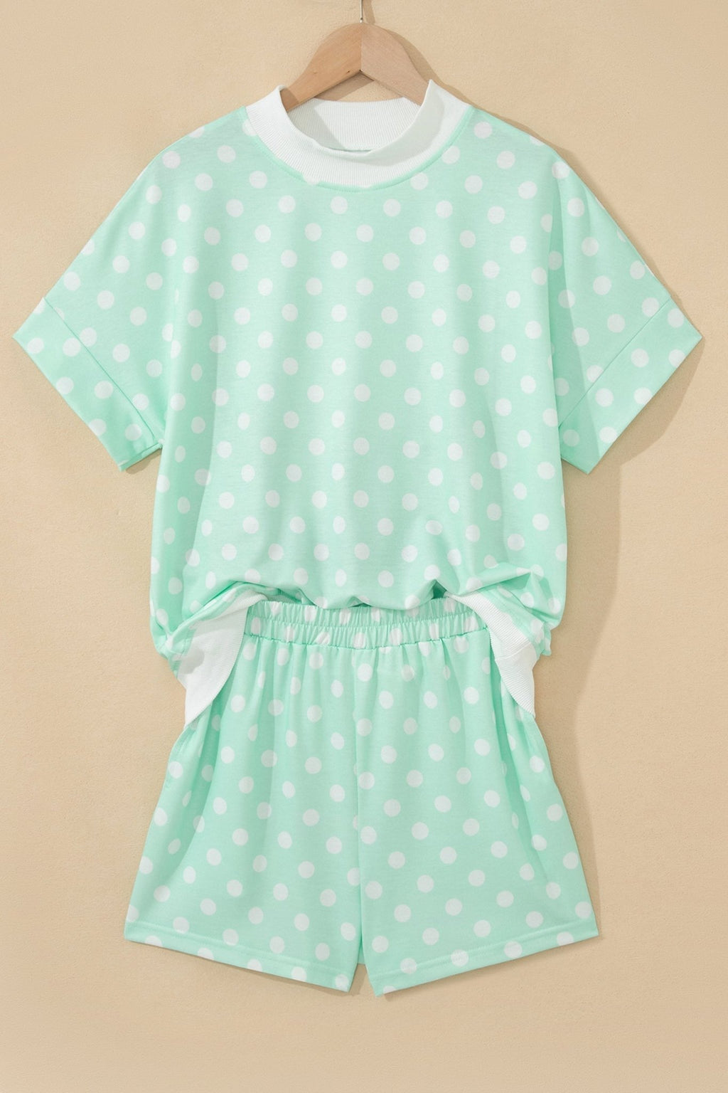 Polka Dot Colorblock Mock Neck & Shorts Set - Rooted & Reckless Co.