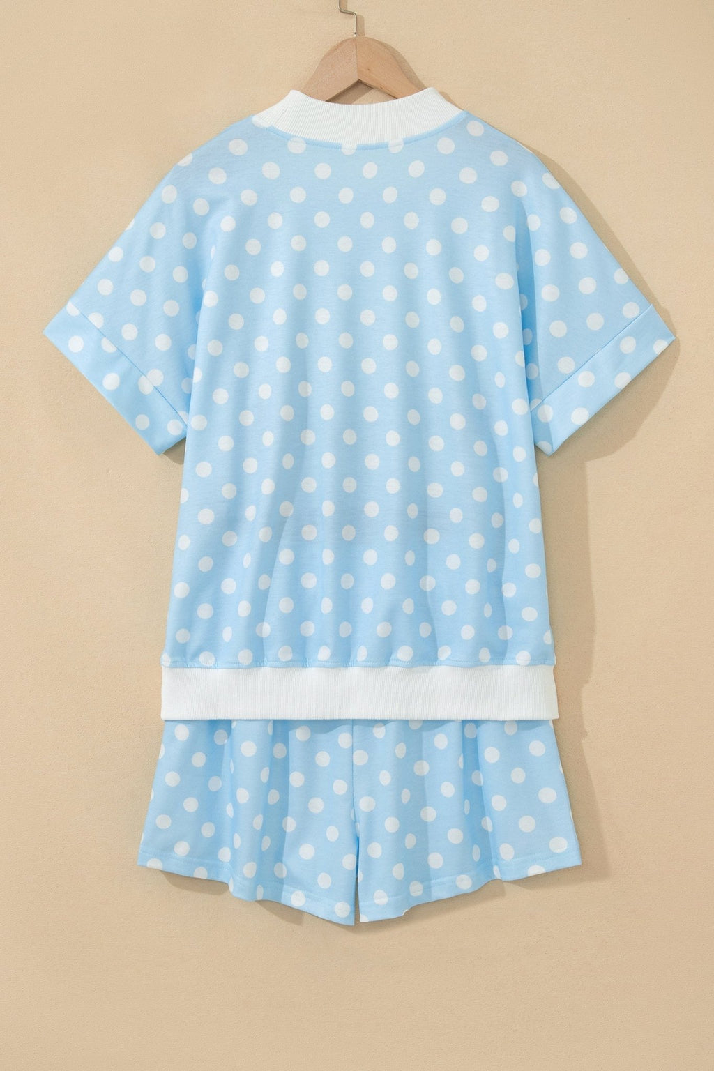 Polka Dot Colorblock Mock Neck & Shorts Set - Rooted & Reckless Co.