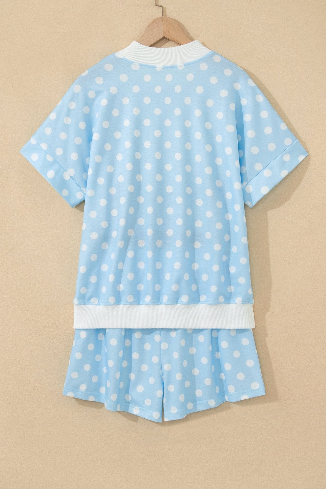 Polka Dot Colorblock Mock Neck & Shorts Set - Rooted & Reckless Co.