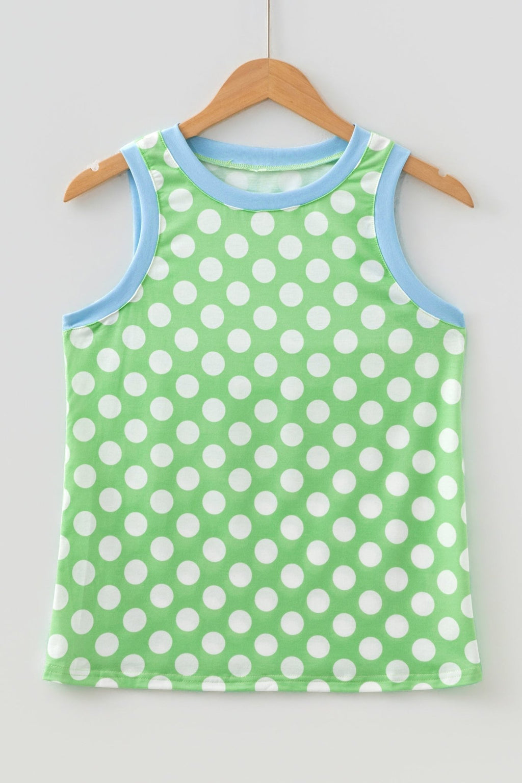 Polka Dot Contrast Trim Loose Tank Top - Rooted & Reckless Co.