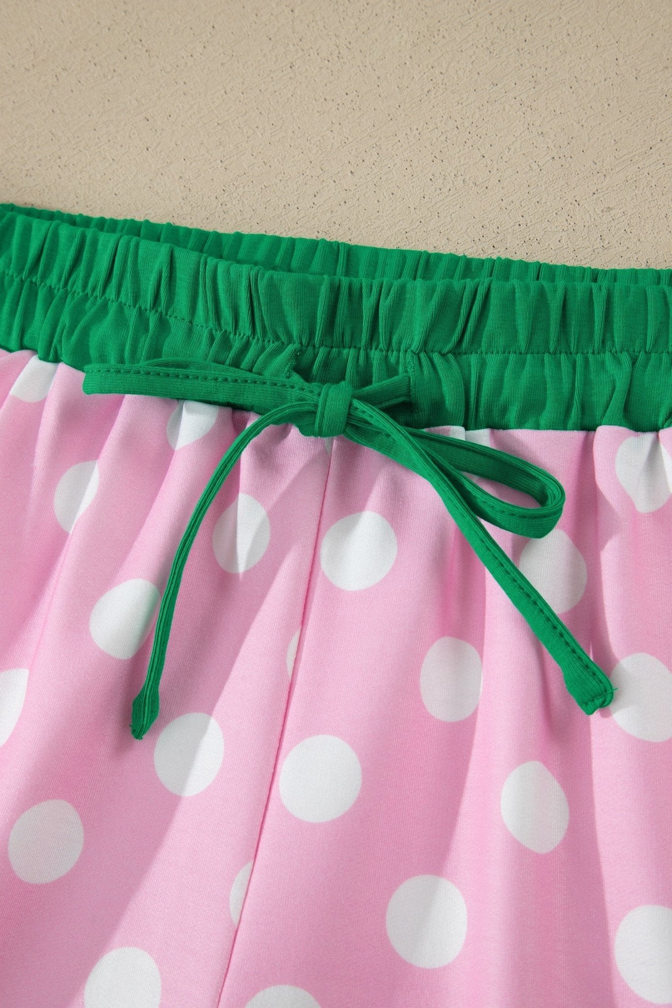 Polka Dot Contrast Trim Top & Short Set - Rooted & Reckless Co.