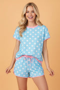 Polka Dot Contrast Trim Top & Short Set - Rooted & Reckless Co.