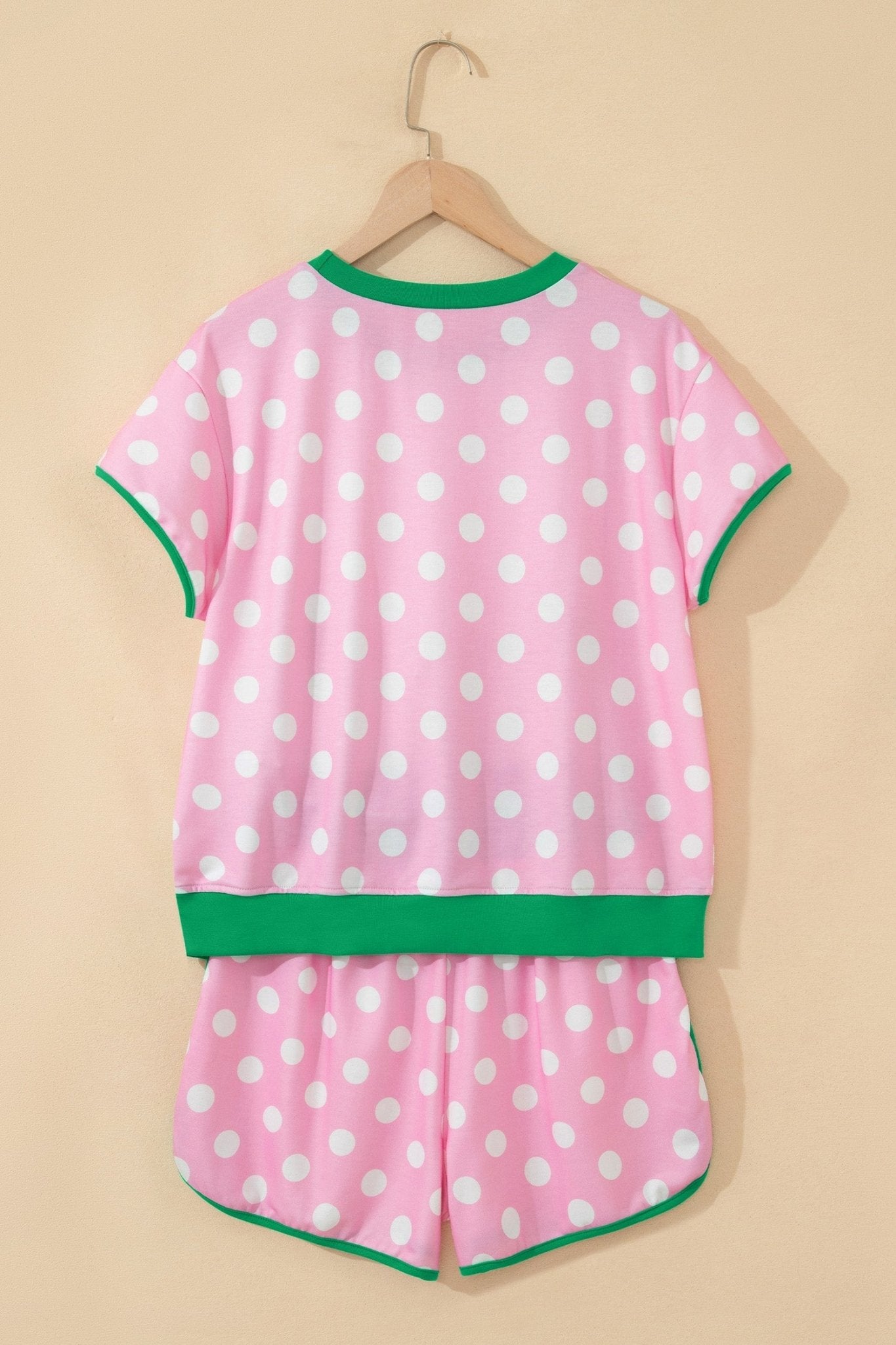 Polka Dot Contrast Trim Top & Short Set - Rooted & Reckless Co.